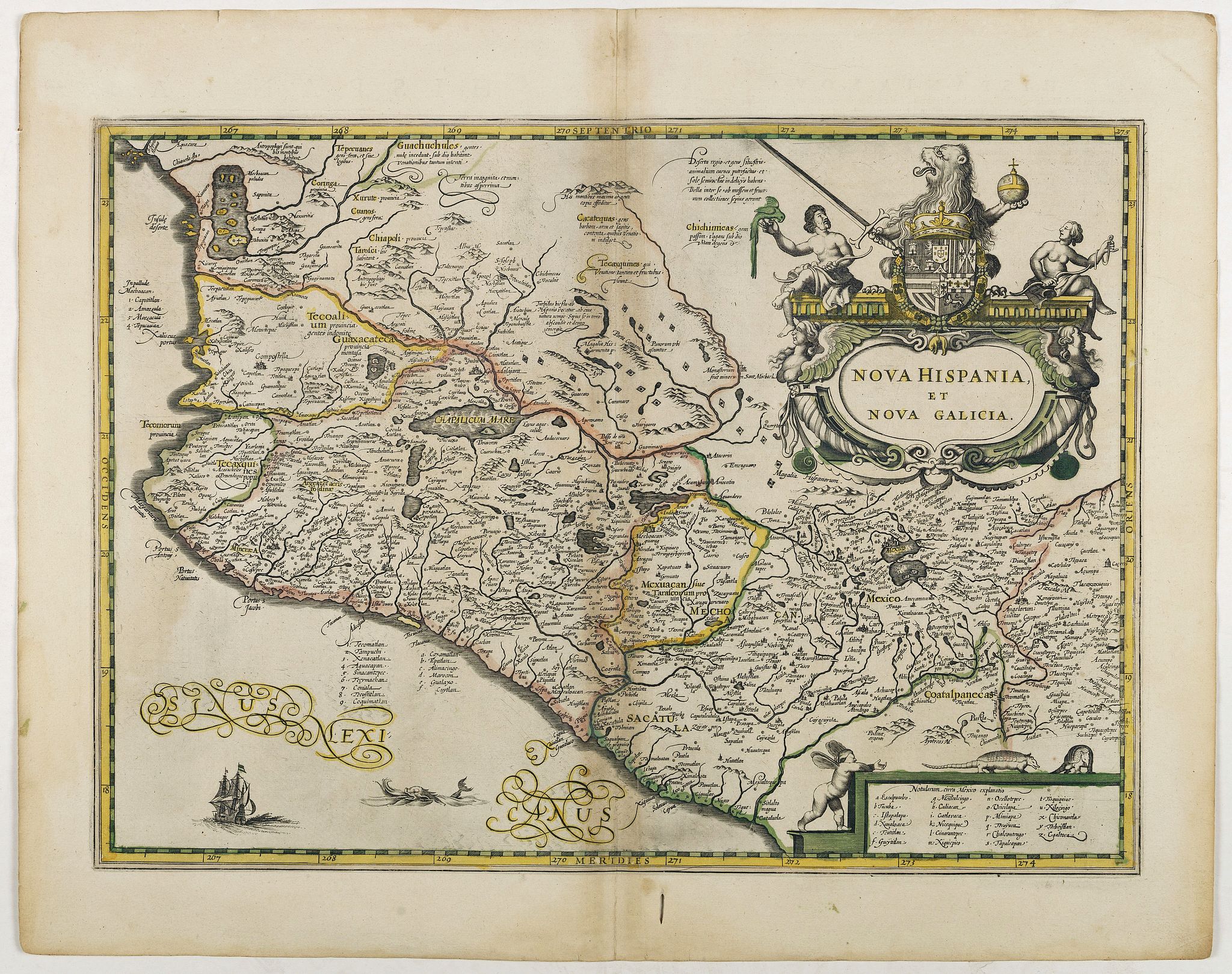JANSSONIUS, J., Nova Hispania et Nova Galicia., antique map, old maps