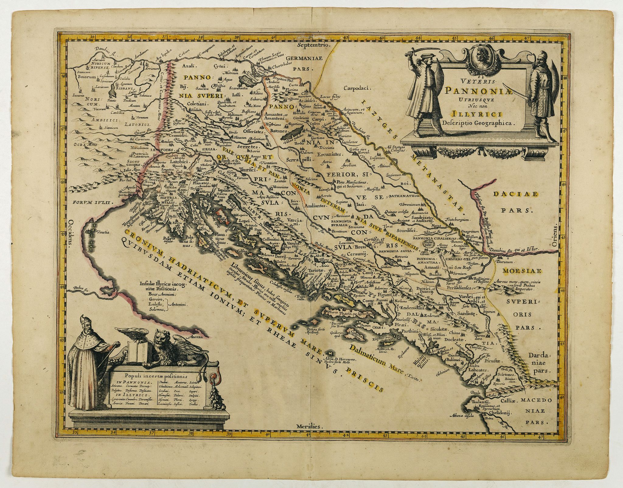 JANSSONIUS, J., Veteris Pannoniae Utriusque Nec non Illyrici…, antique map, old maps