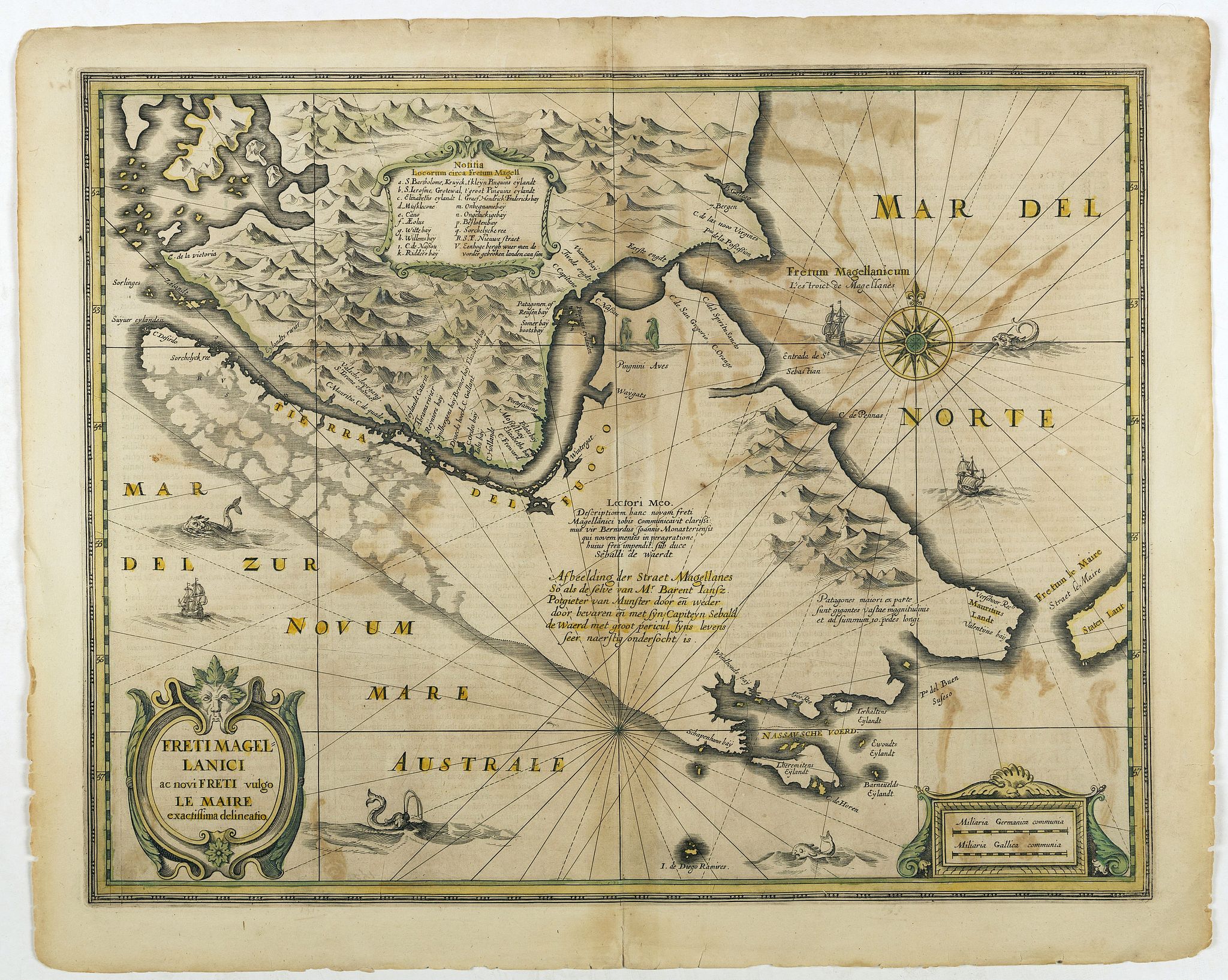 HONDIUS, H., Freti Magellanici ac novi Freti vulgo Le Maire. . ., antique map, old maps