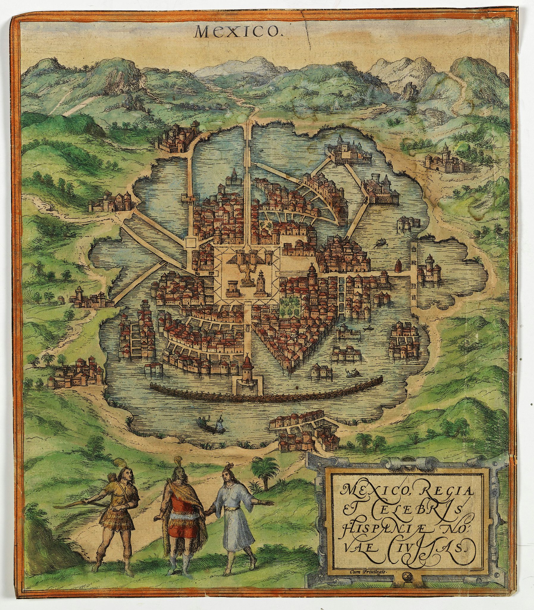 BRAUN, G. / HOGENBERG, F., Mexico regia et celebris Hispaniae Novae civitas., antique map, old maps
