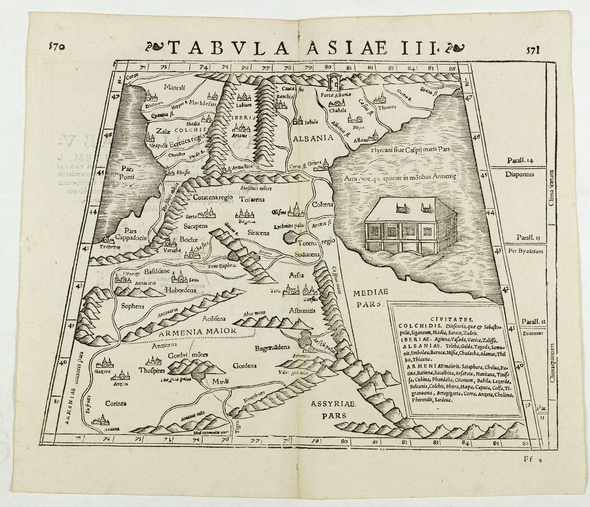STRABO / MUNSTER, S., Tabula Asiae III. (Armenia), antique map, old maps