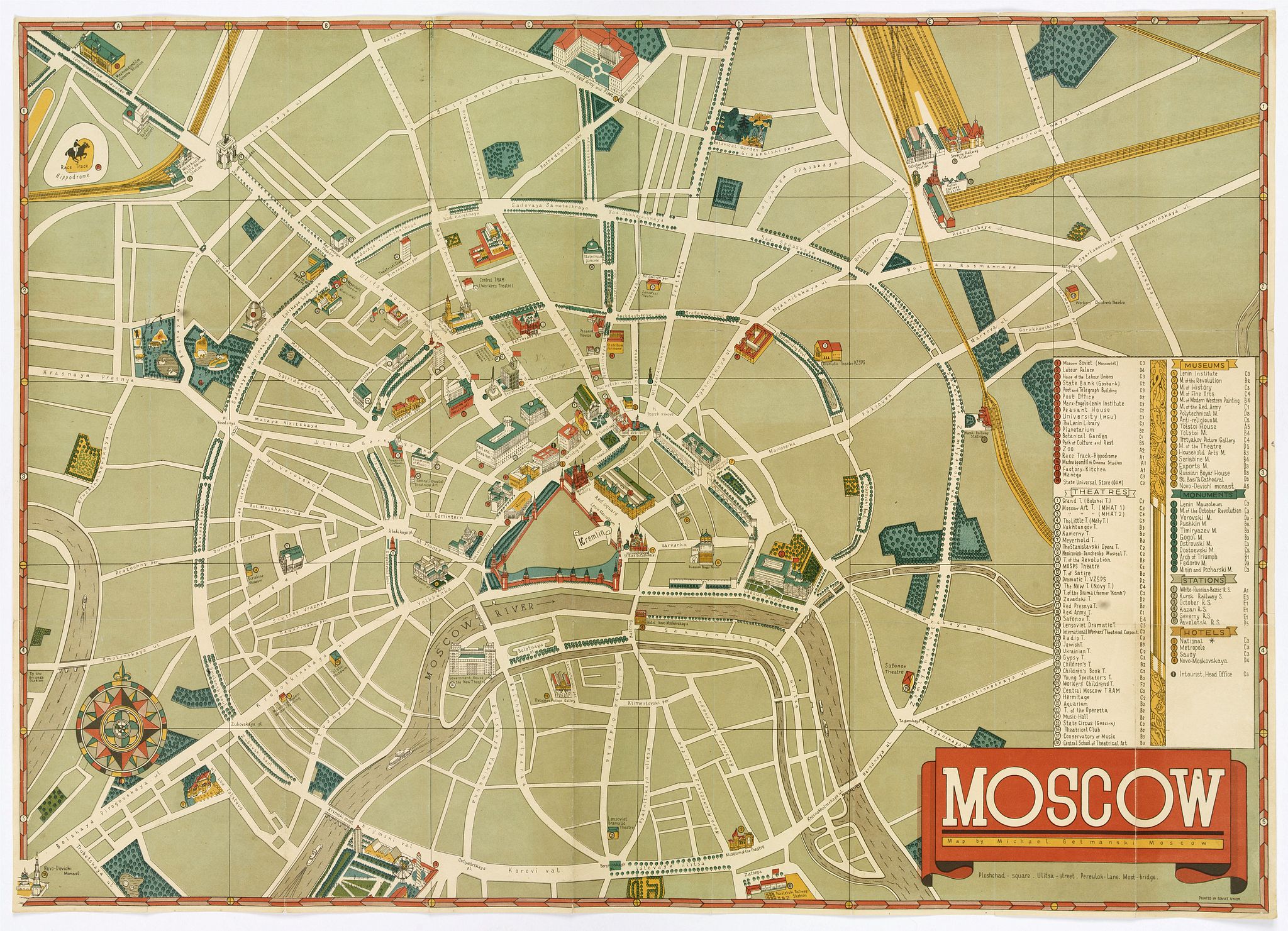 GETMINSKY, Michael., Moscow., antique map, old maps