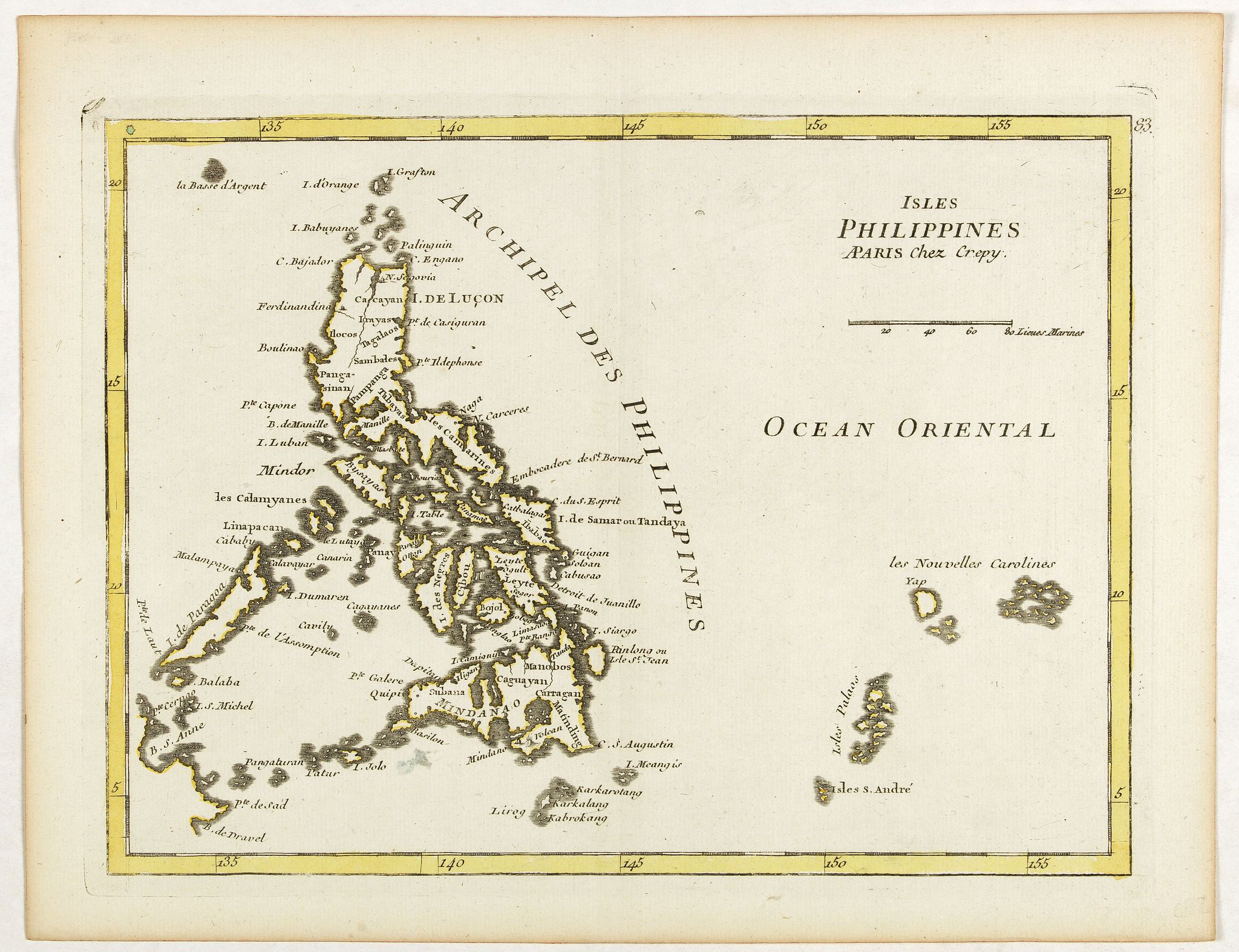 LE ROUGE, G.L., Isles Philippines., antique map, old maps