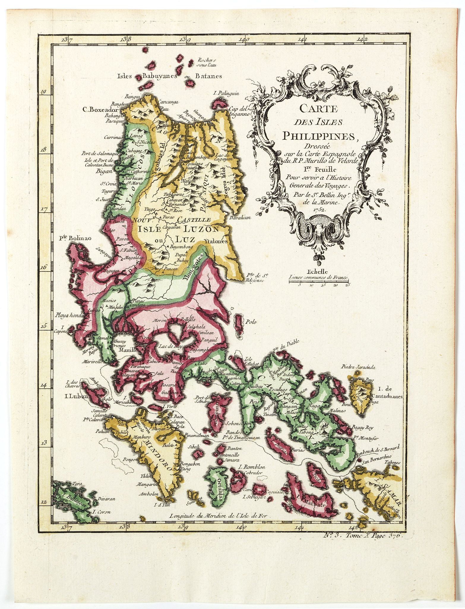 BELLIN, J.N., Carte des Isles Philippines . . . (1ere feuille), antique map, old maps