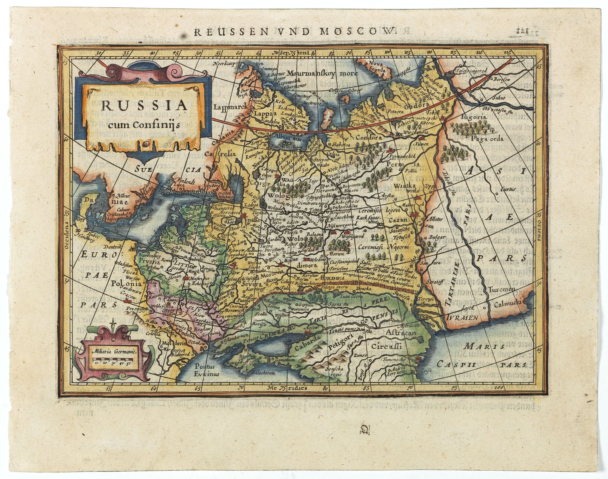 MERCATOR, G. / HONDIUS, J., Russia cum Confinijs., antique map, old maps