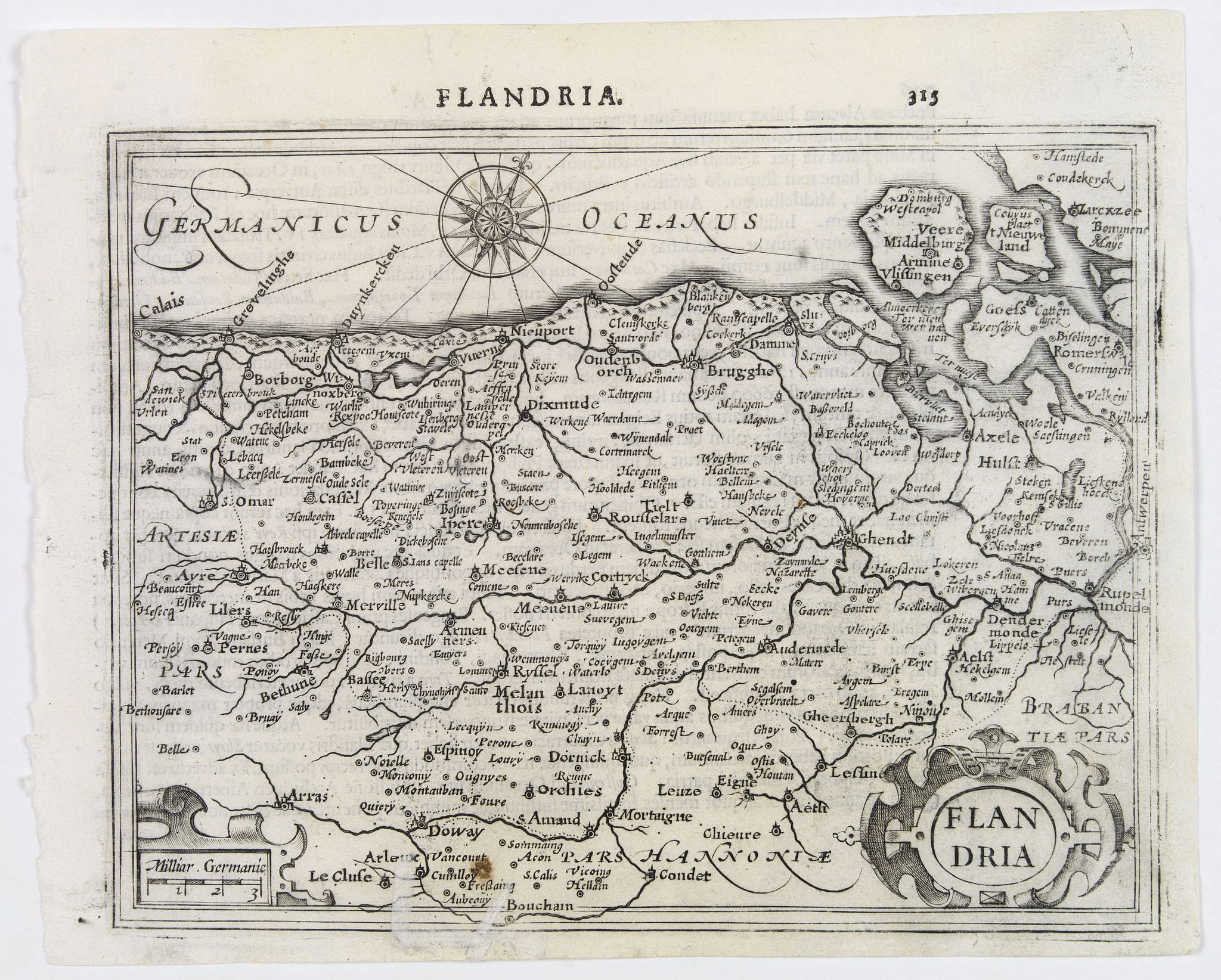 MERCATOR, G. / HONDIUS, J., Flandria., antique map, old maps