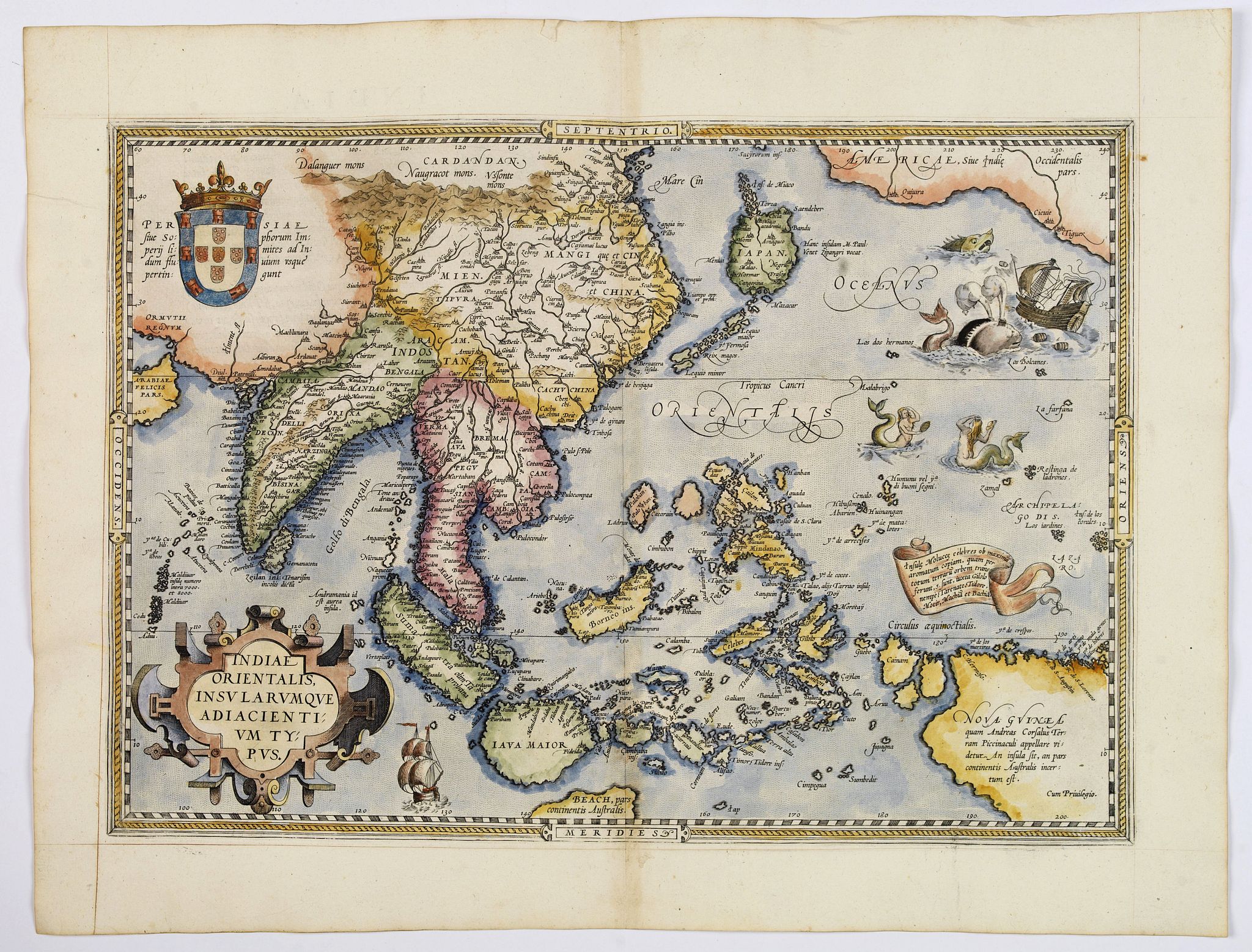 ORTELIUS, A., Indiae Orientalis, Insularumque Adiacientium Typus. . ., antique map, old maps