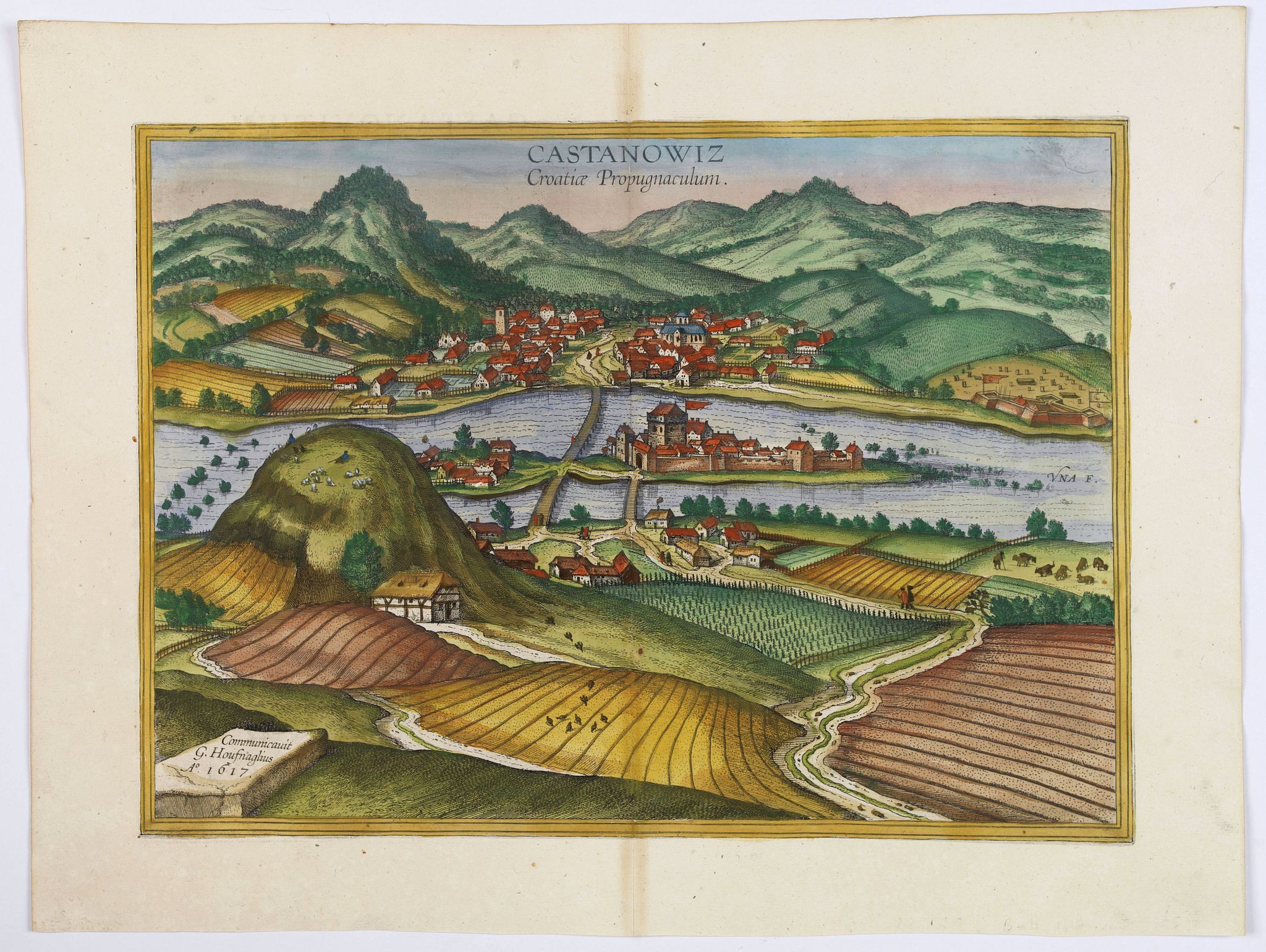 BRAUN,G. / HOGENBERG, F., Castanowiz Croatiae Propugnaculum., antique map, old maps