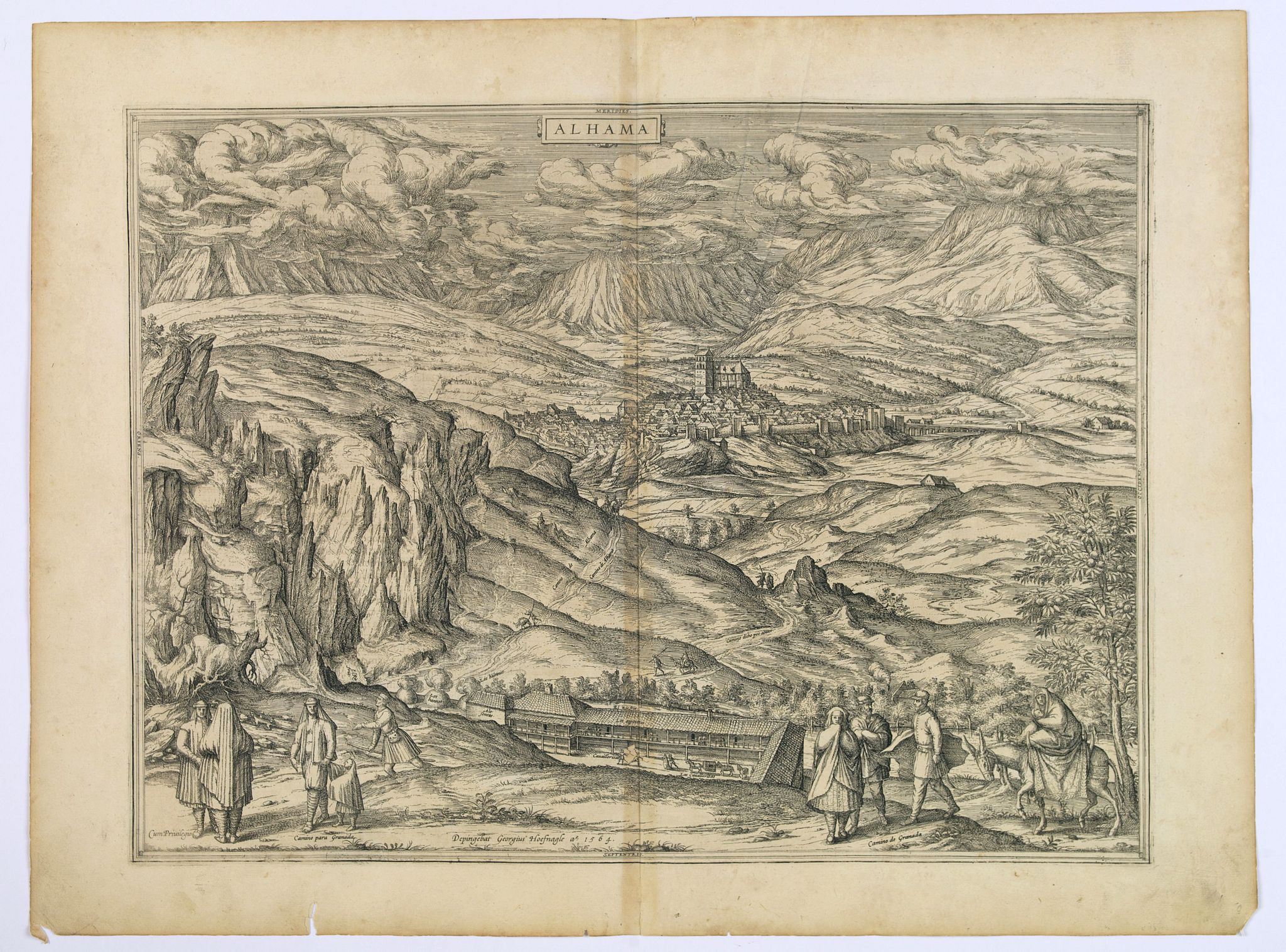 BRAUN, G. / HOGENBERG, F., Alhama., antique map, old maps