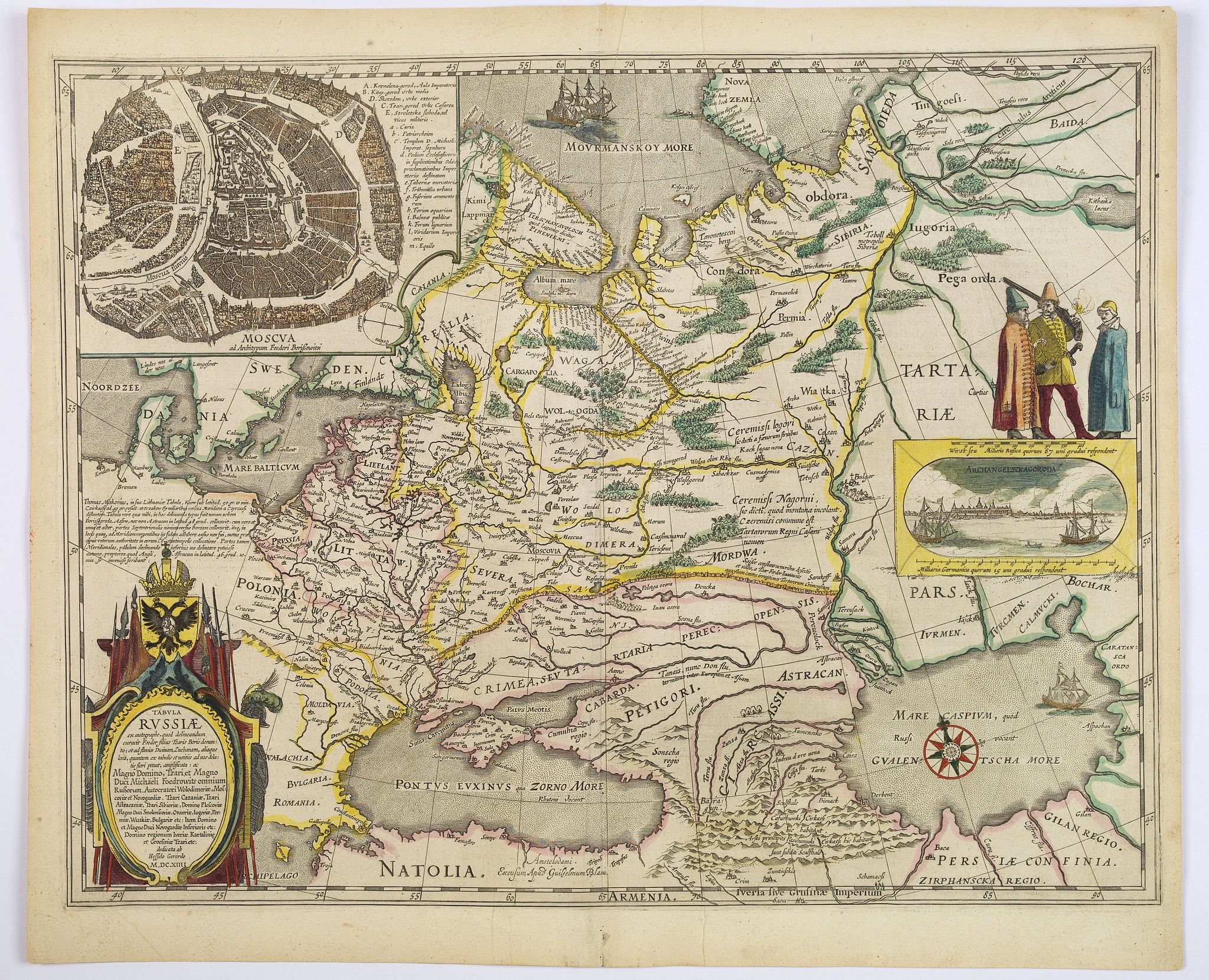 BLAEU, W., Tabula Russiae., antique map, old maps
