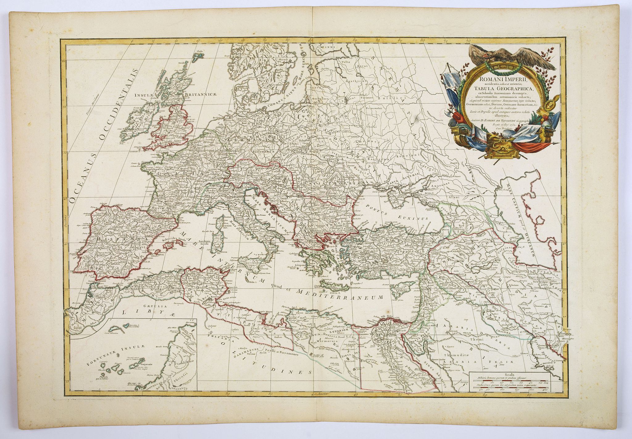 DE VAUGONDY, R., Romani Imperii occientis scilicet orientis, Tabula Geographica. . ., antique map, old maps