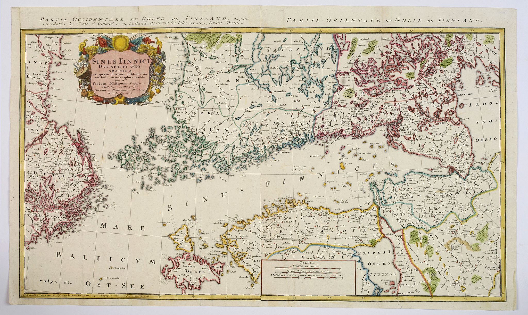 HOMANN HEIRS., Sinus Finnici Delineatio Geographica ex quam pluriminis subsidiis novissimis stereographice tradita per Dm. Tobiam Majerum. . . Professorem . . ., antique map, old maps