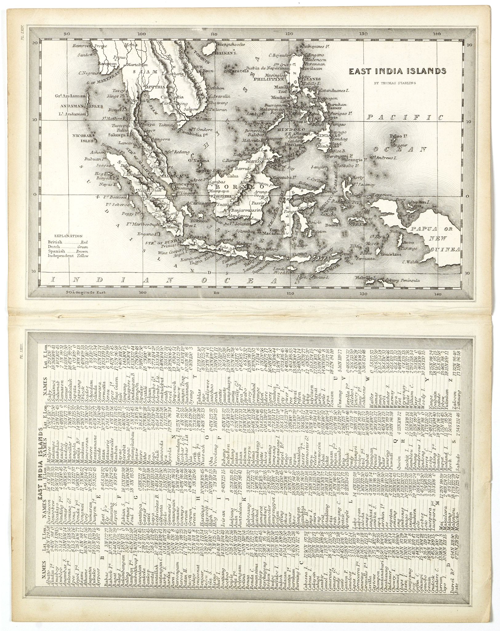 STARLING, Thomas., East India Islands., antique map, old maps