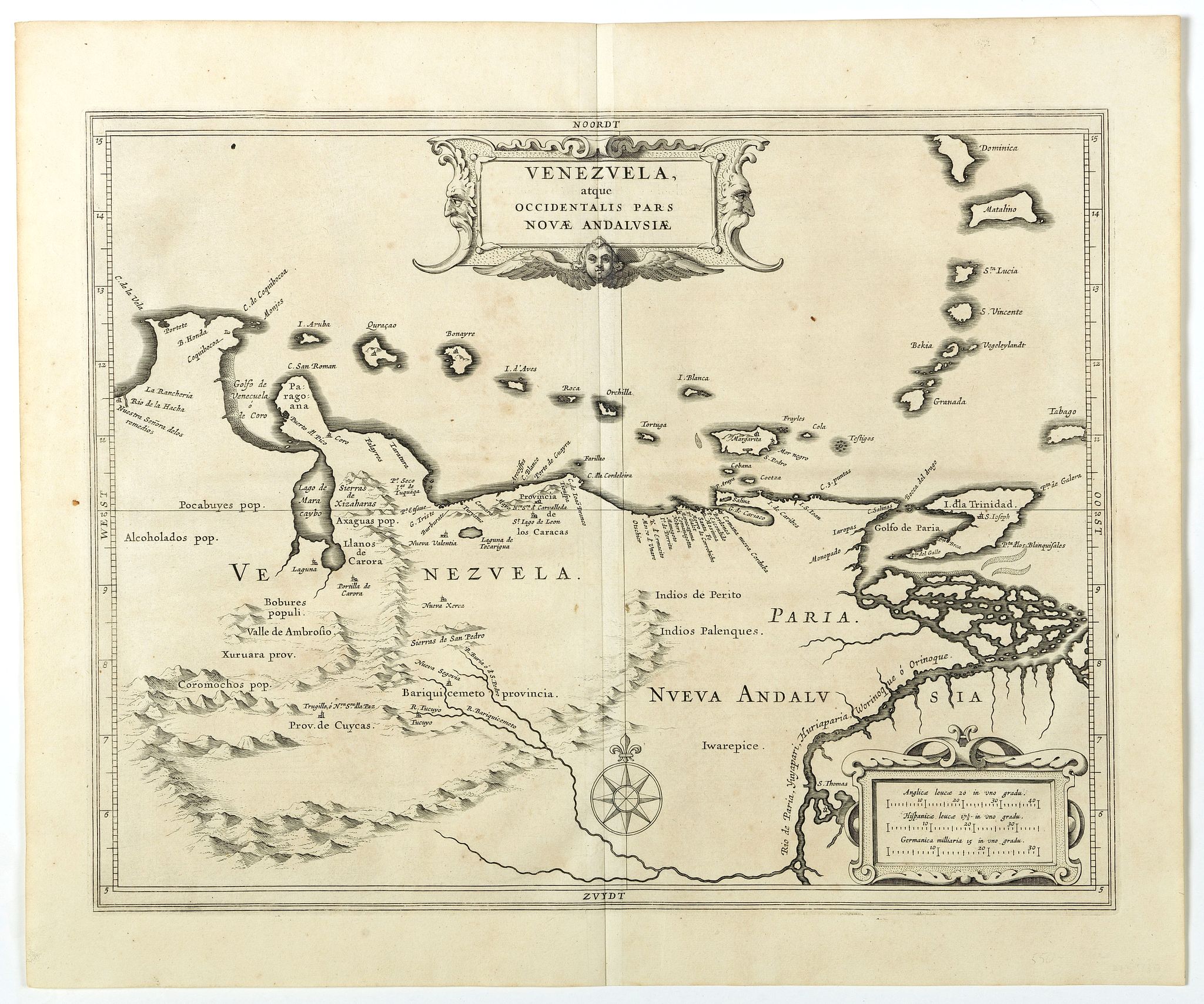 LAET, DE J. / GERITSZ, H., Venezuela, atque Occidentalis Pars Novæ Andalusiae., antique map, old maps