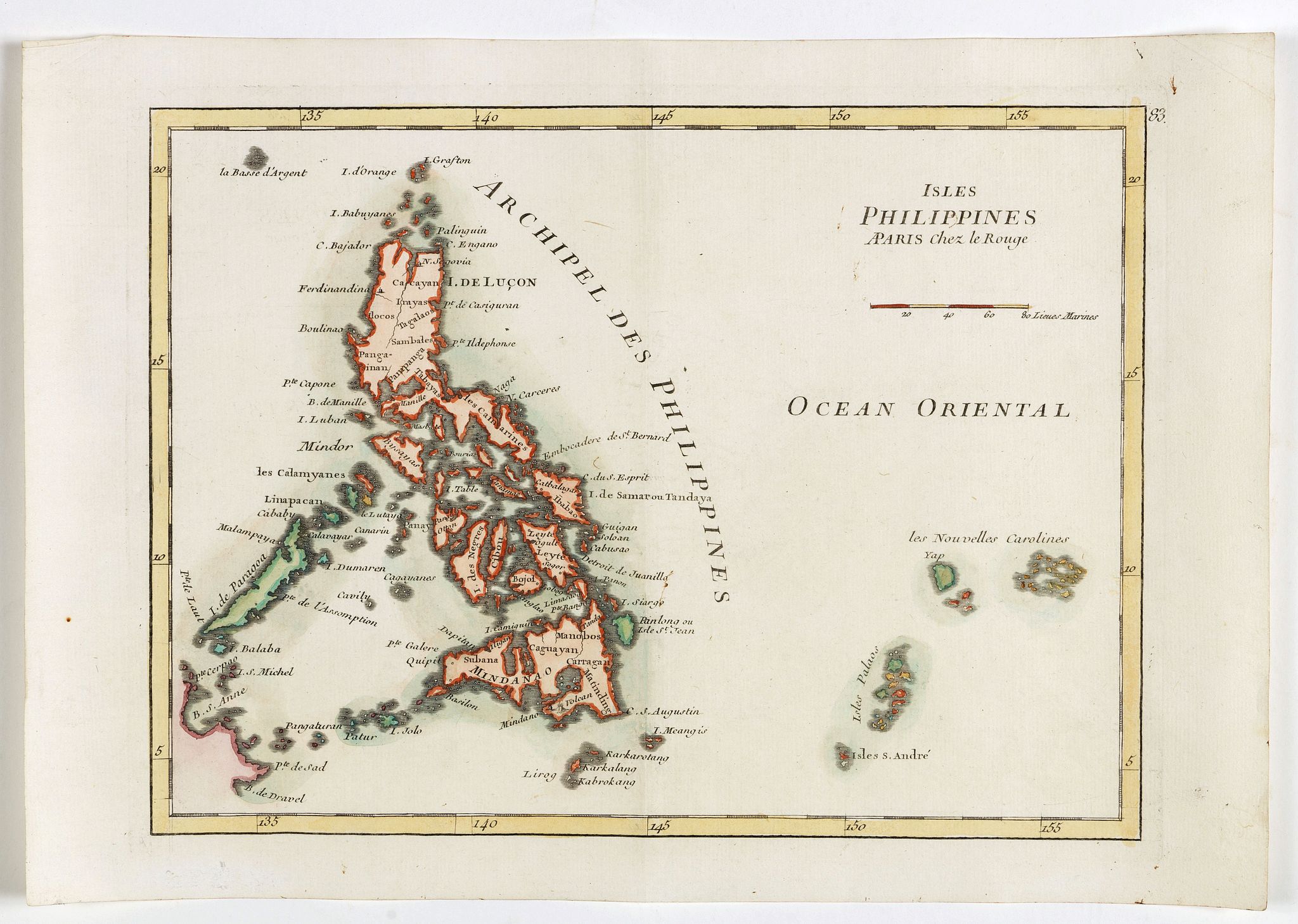 LE ROUGE, G.L., Isles Philippines., antique map, old maps
