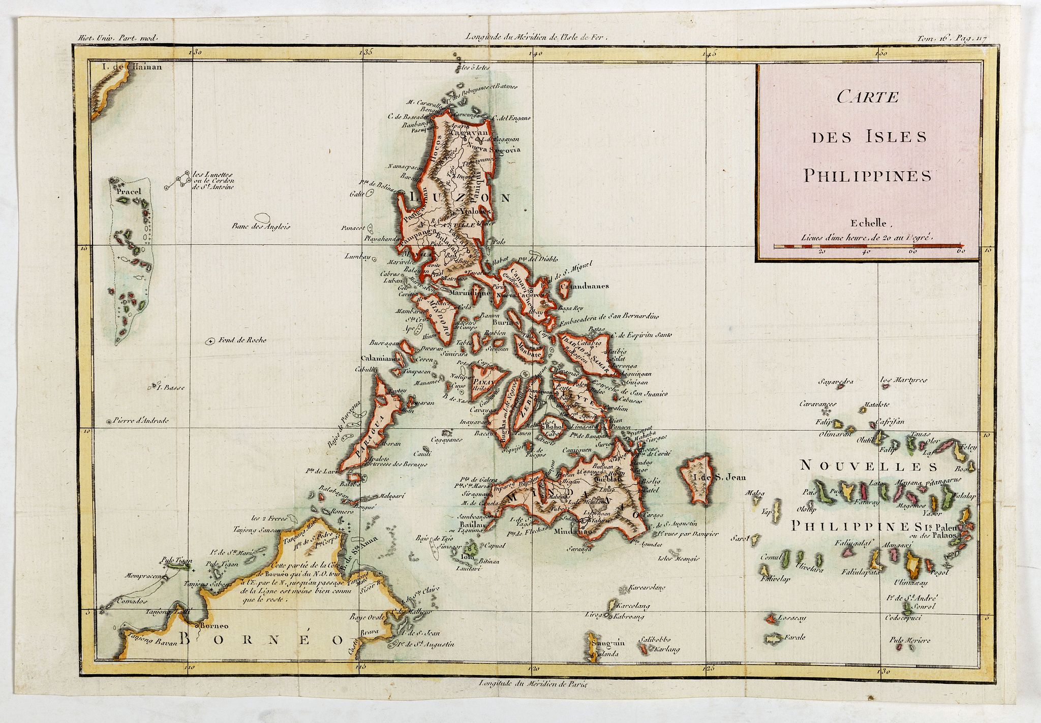 BRION DE LA TOUR, Louis., Carte des Isles Philippines., antique map, old maps