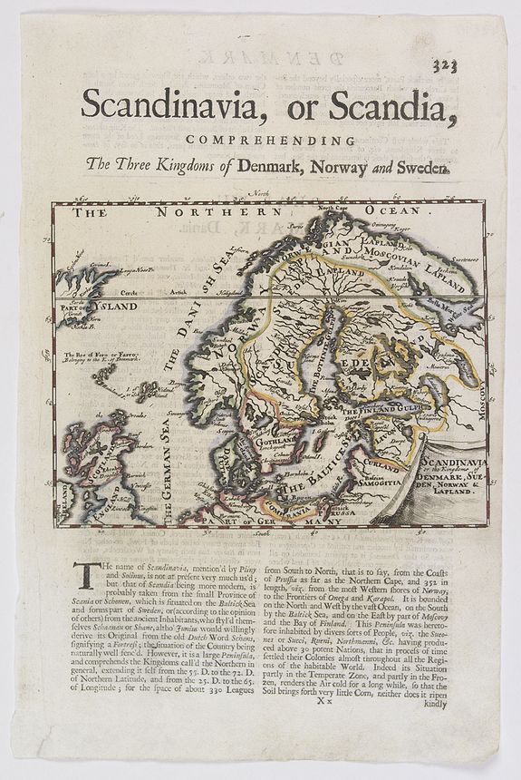 MOLL, Herman., Scandinavia or the Kingdoms of Denmark, Sueden, Norway & Lapland., antique map, old maps
