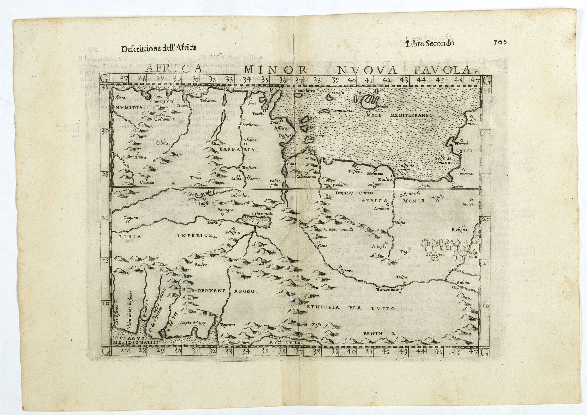 RUSCELLI, G., Africa minor nuova tavola., antique map, old maps