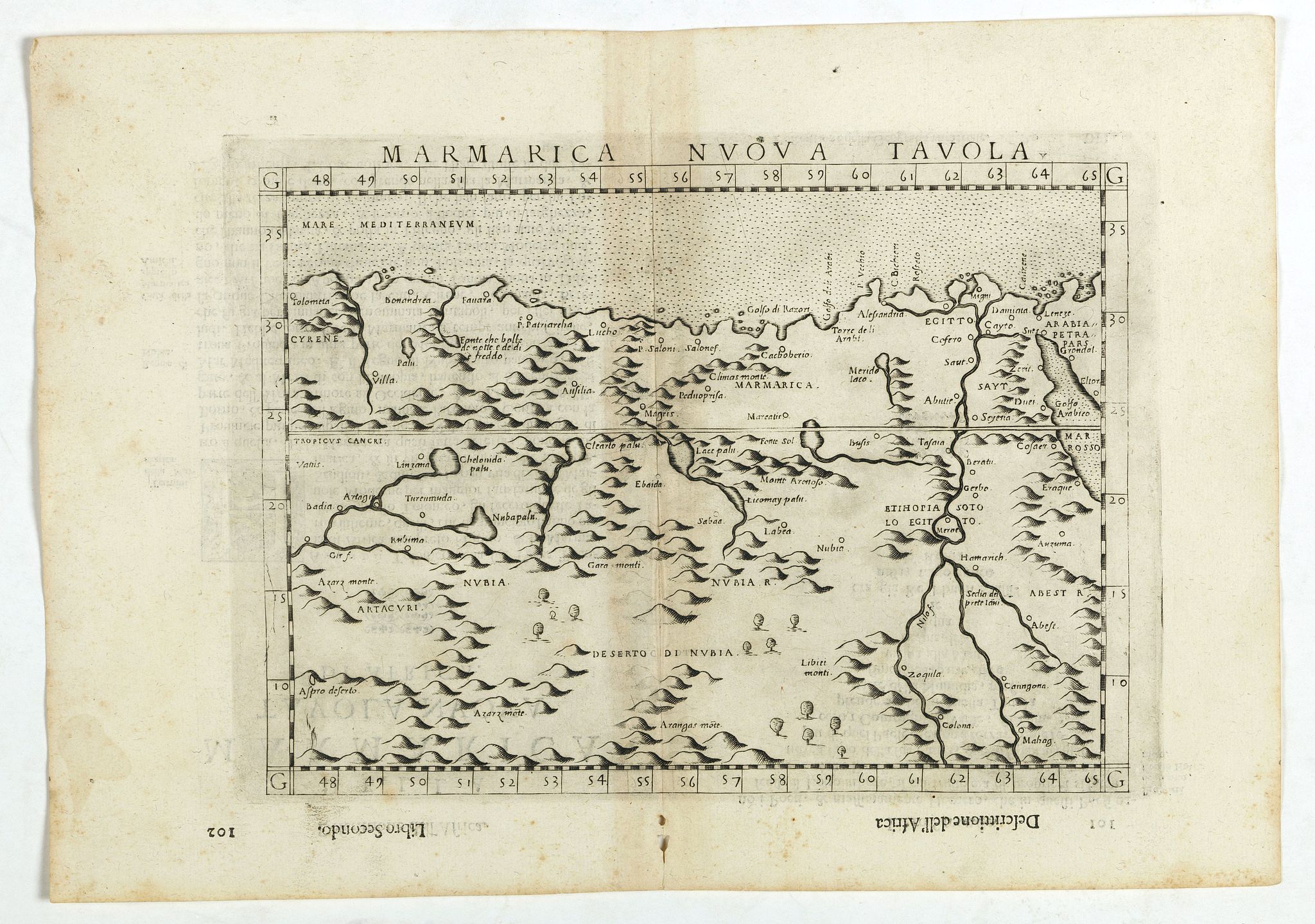 RUSCELLI, G., Marmarica nuova tavola., antique map, old maps