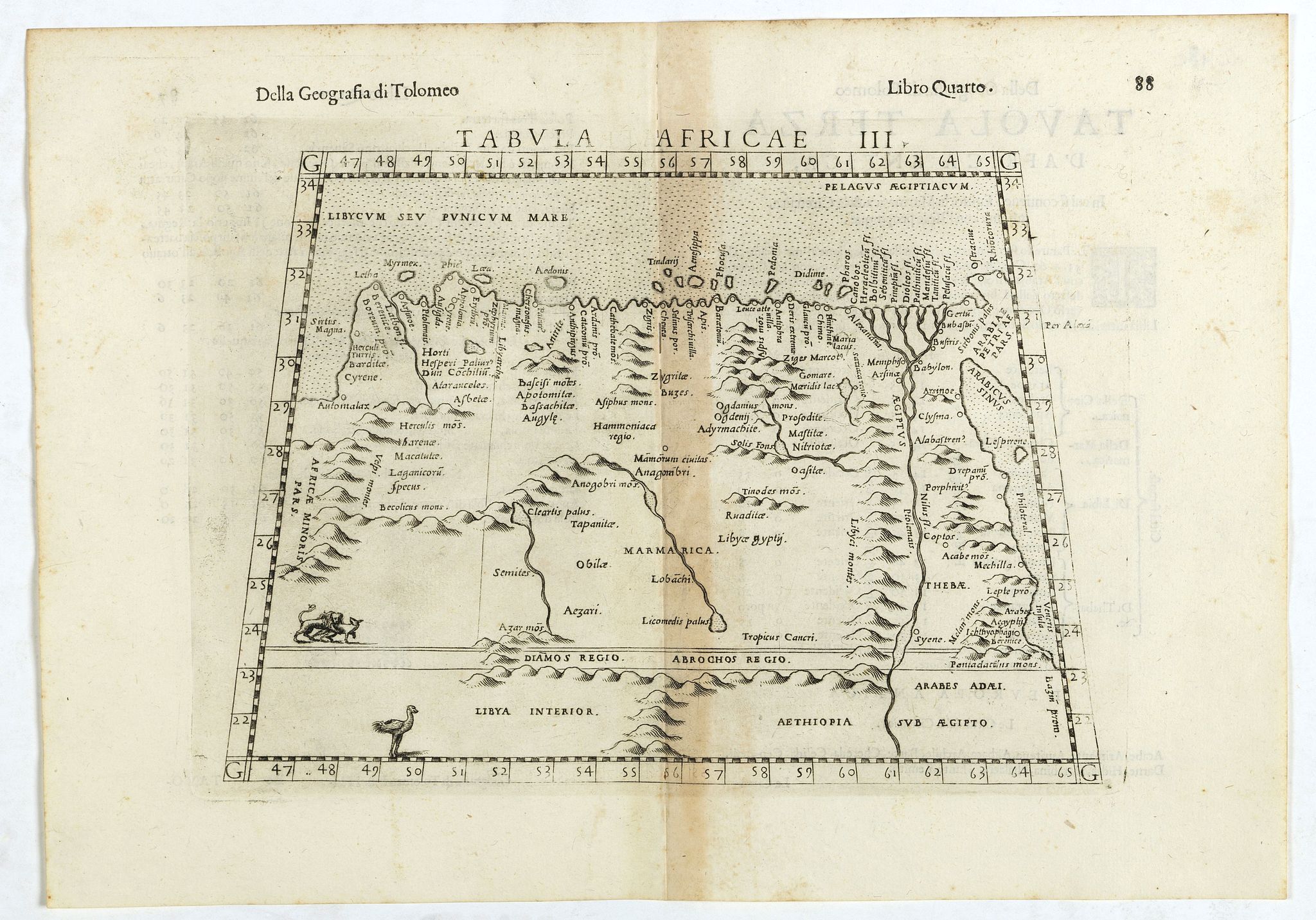 RUSCELLI, G., Tabula Africae III., antique map, old maps