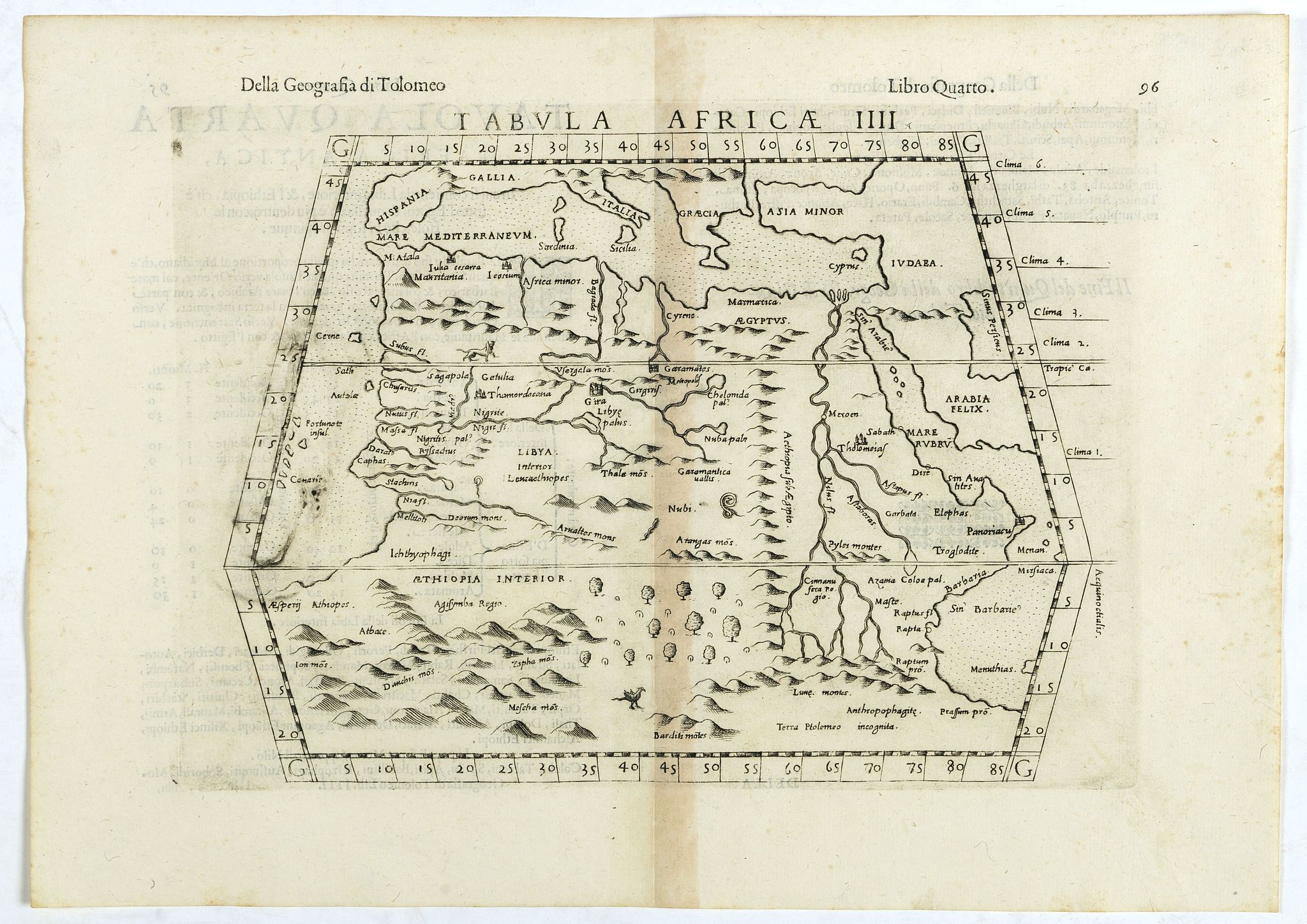 RUSCELLI, G., Tabula Africae IIII., antique map, old maps