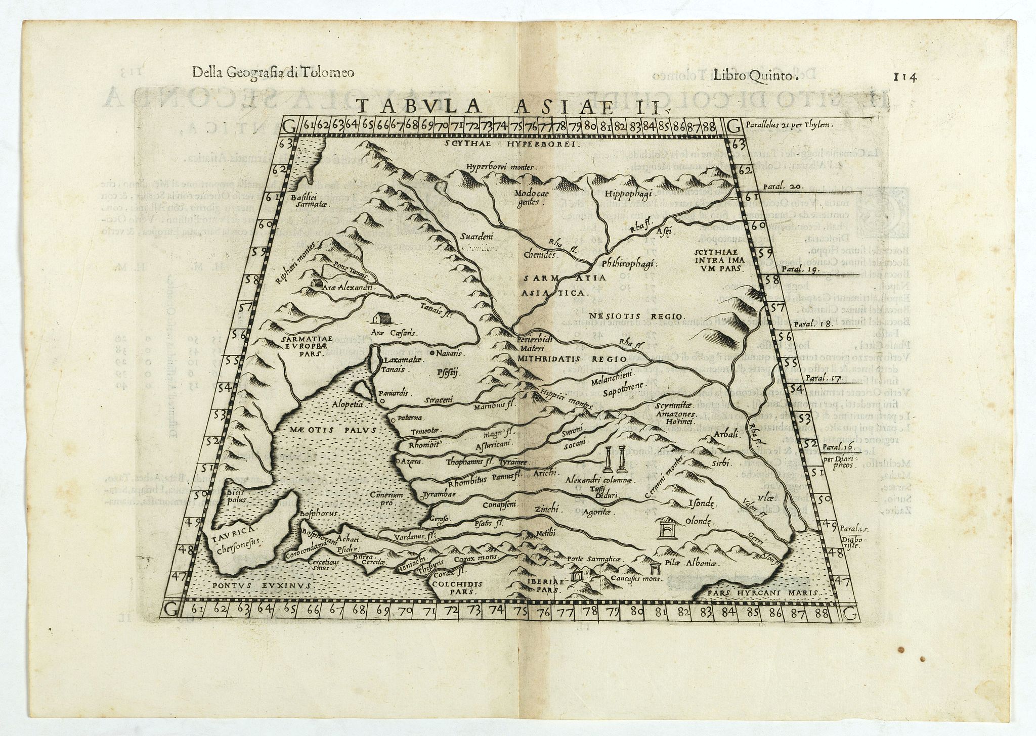 RUSCELLI, G., Tabula Asiae II., antique map, old maps