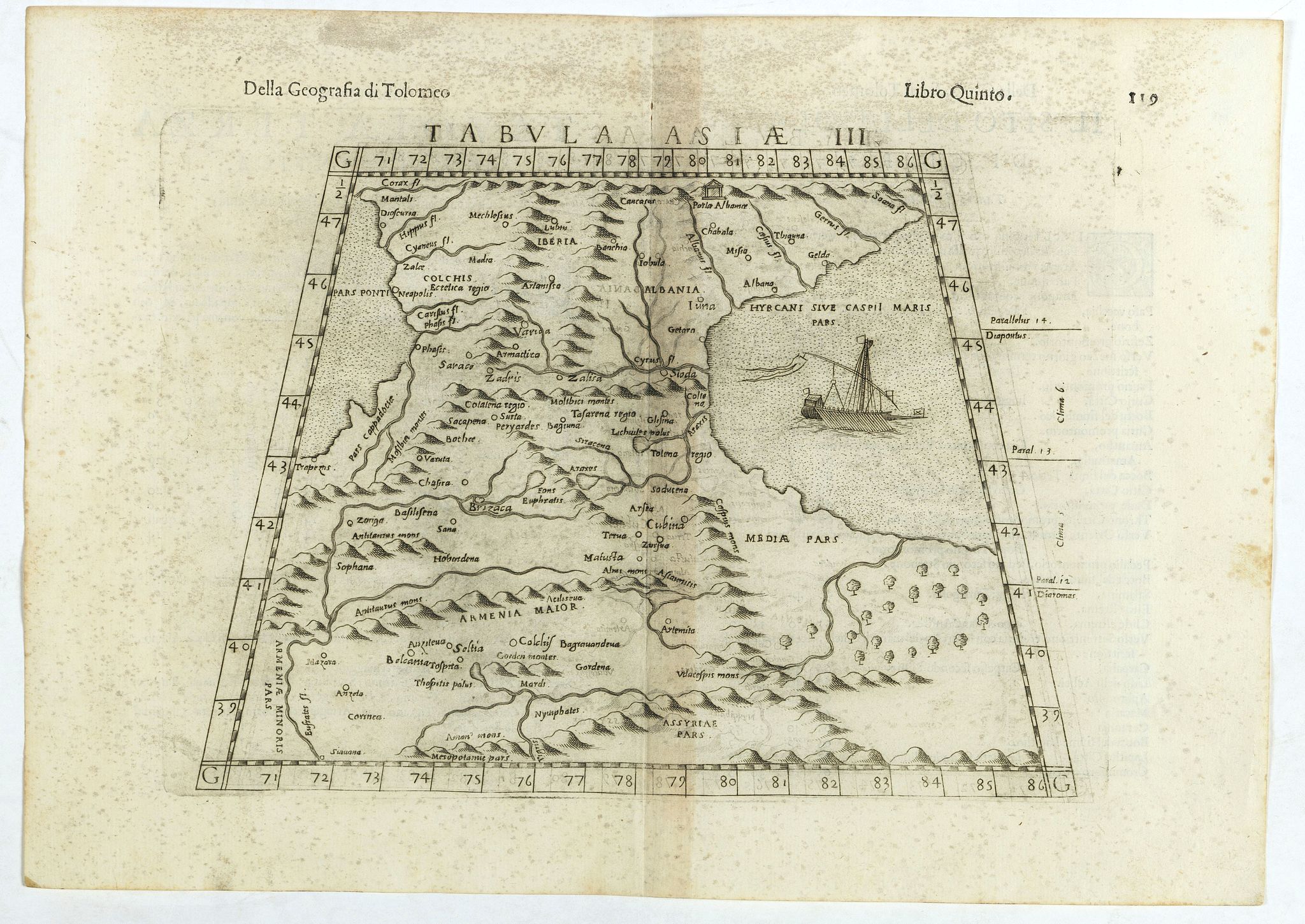 RUSCELLI, G., Tabula Asiae III., antique map, old maps