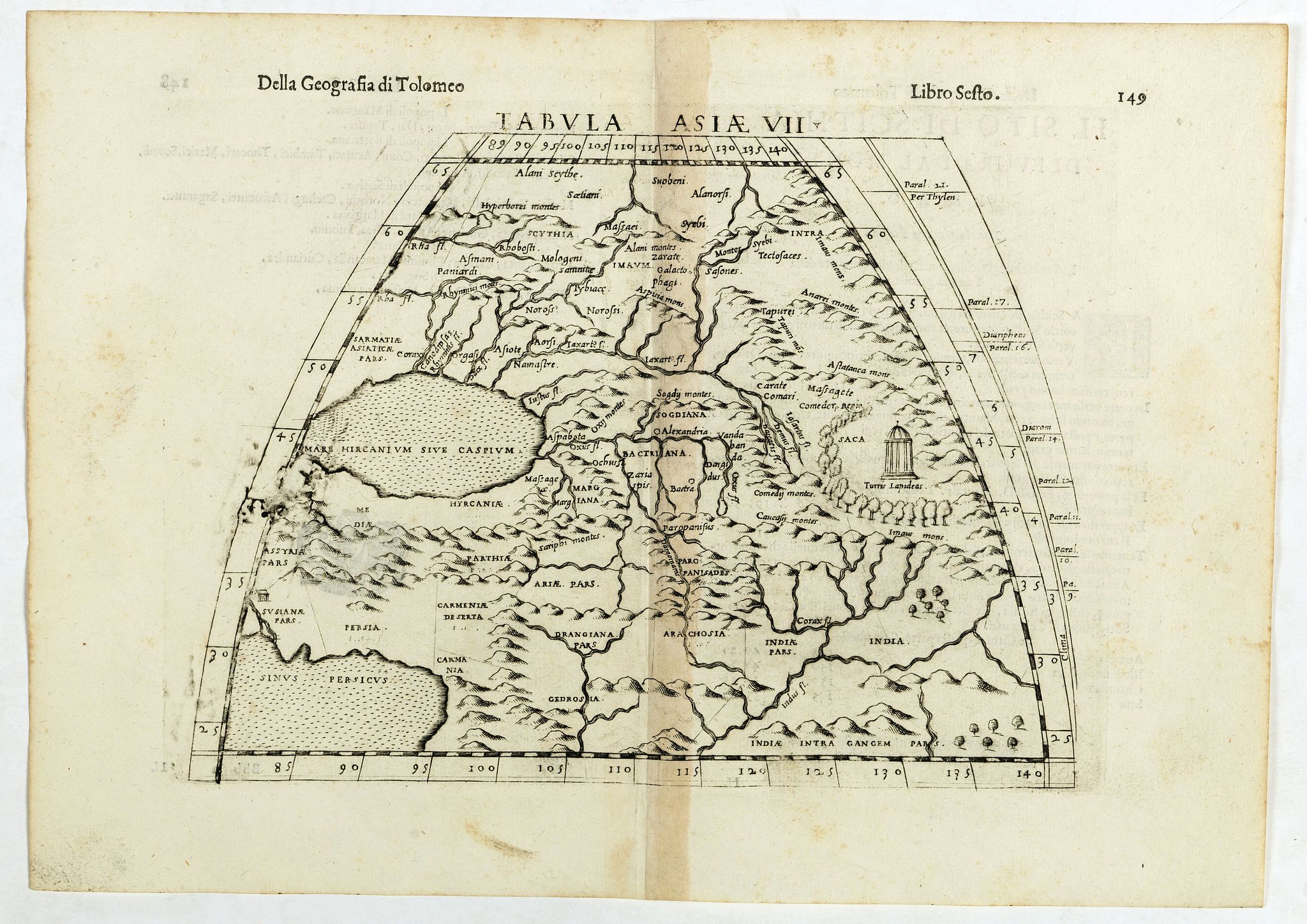 RUSCELLI, G., Tabula Asiae VII., antique map, old maps