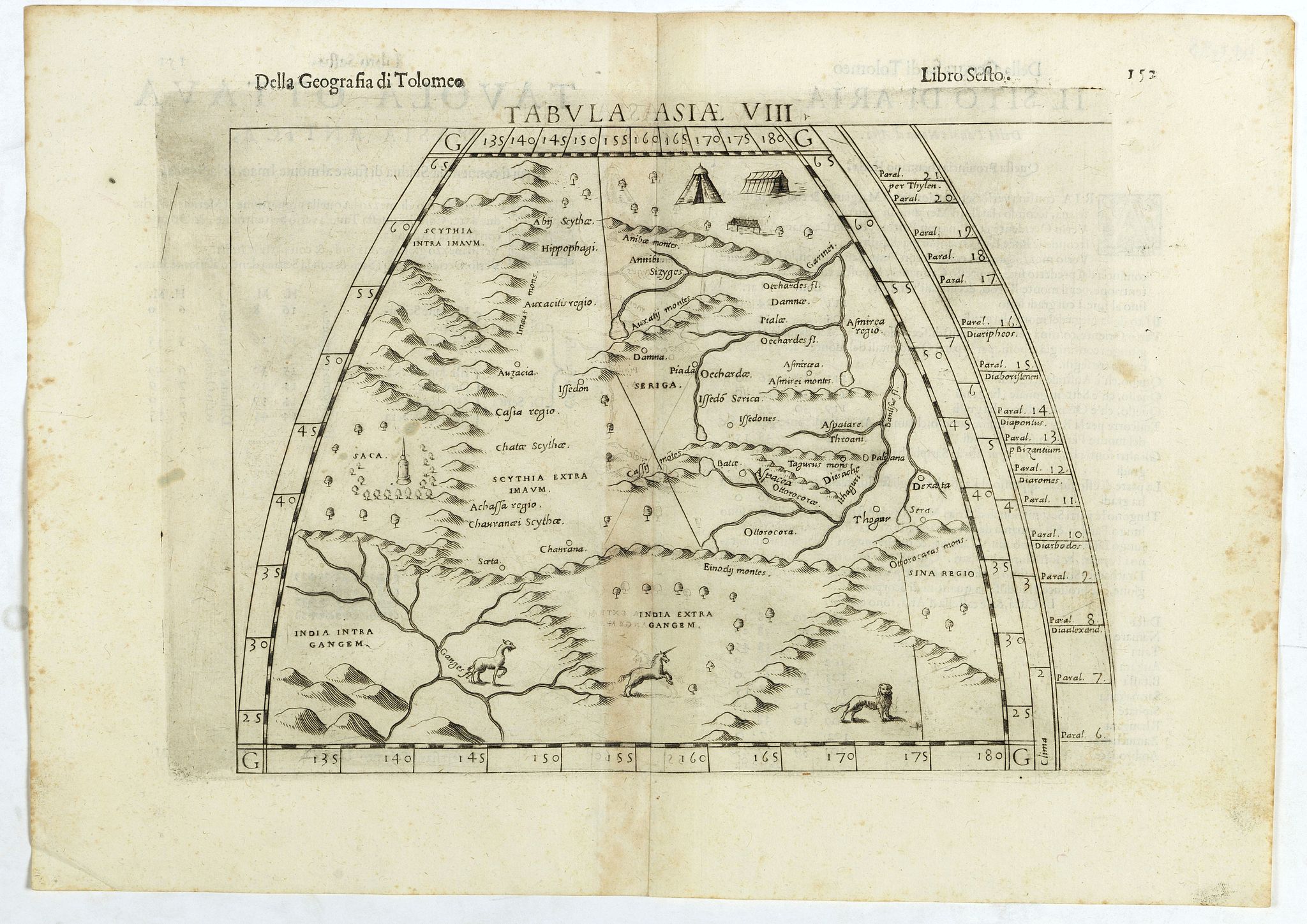 RUSCELLI, G., Tabula Asiae VIII., antique map, old maps