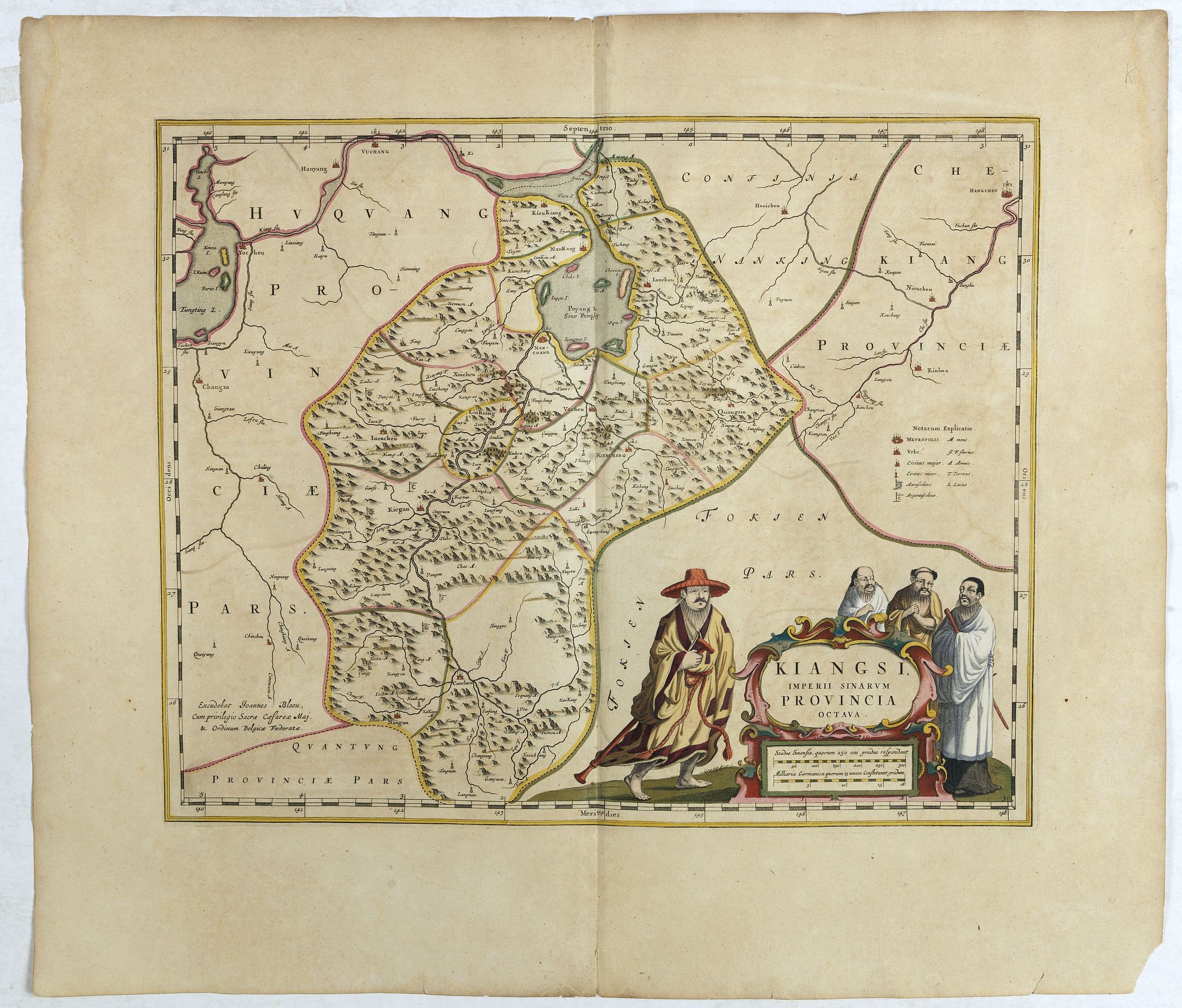 BLAEU, J., Kiangsi Imperii Sinarum provincia octava. (Kiangsi), antique map, old maps