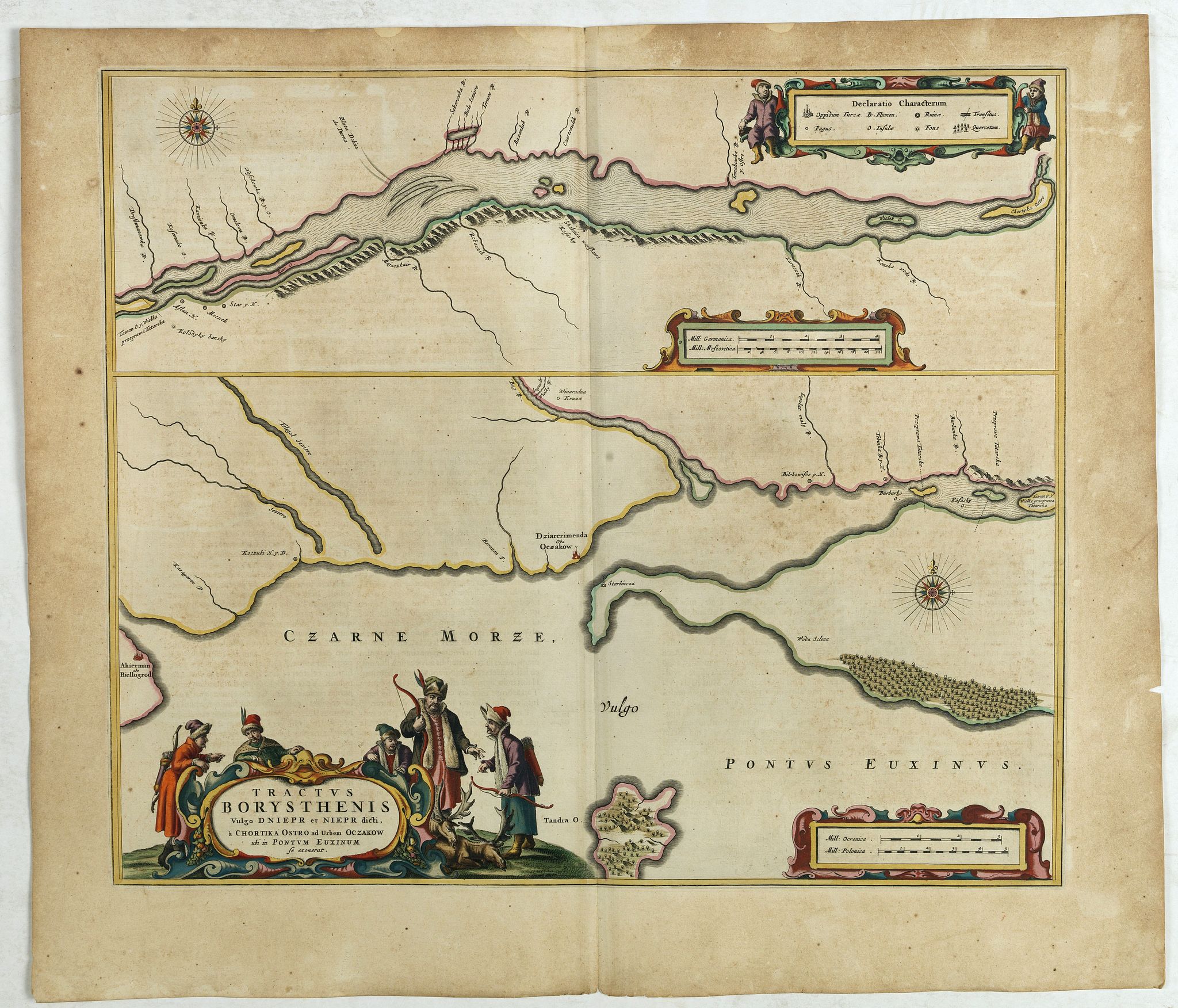 BLAEU, J., Tractus Borysthenis vulgo Dniepr et Niepr Dicti, à Kiovia ufque ad Bouzin., antique map, old maps