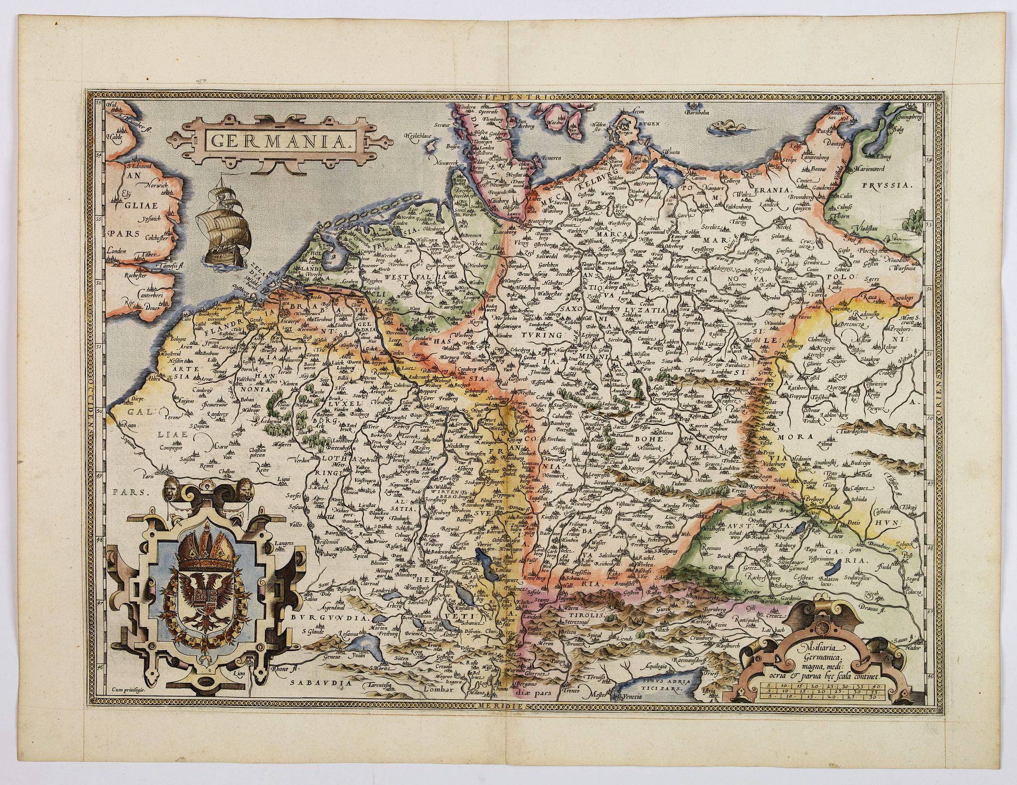 ORTELIUS, A., Germania., antique map, old maps