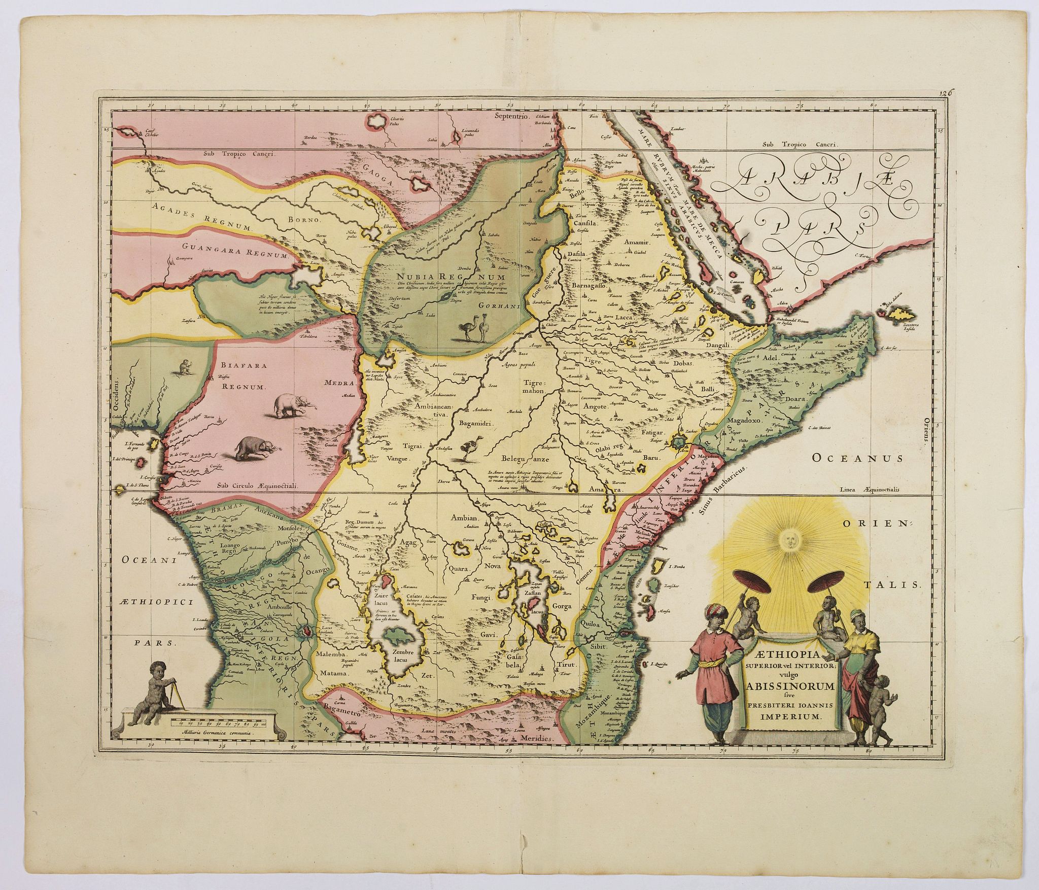 JANSSONIUS, J., Aethopia Superior vel Inferior vulgo Abissinorum sive., antique map, old maps
