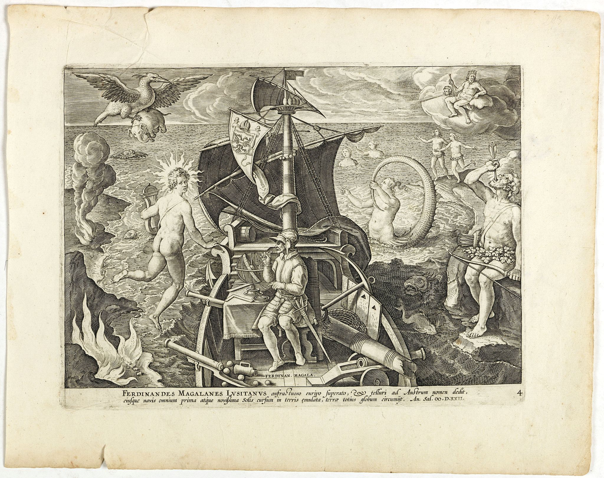 STRADANUS, J., Ferdinandes Magellanes Lusitanus. . ., antique map, old maps