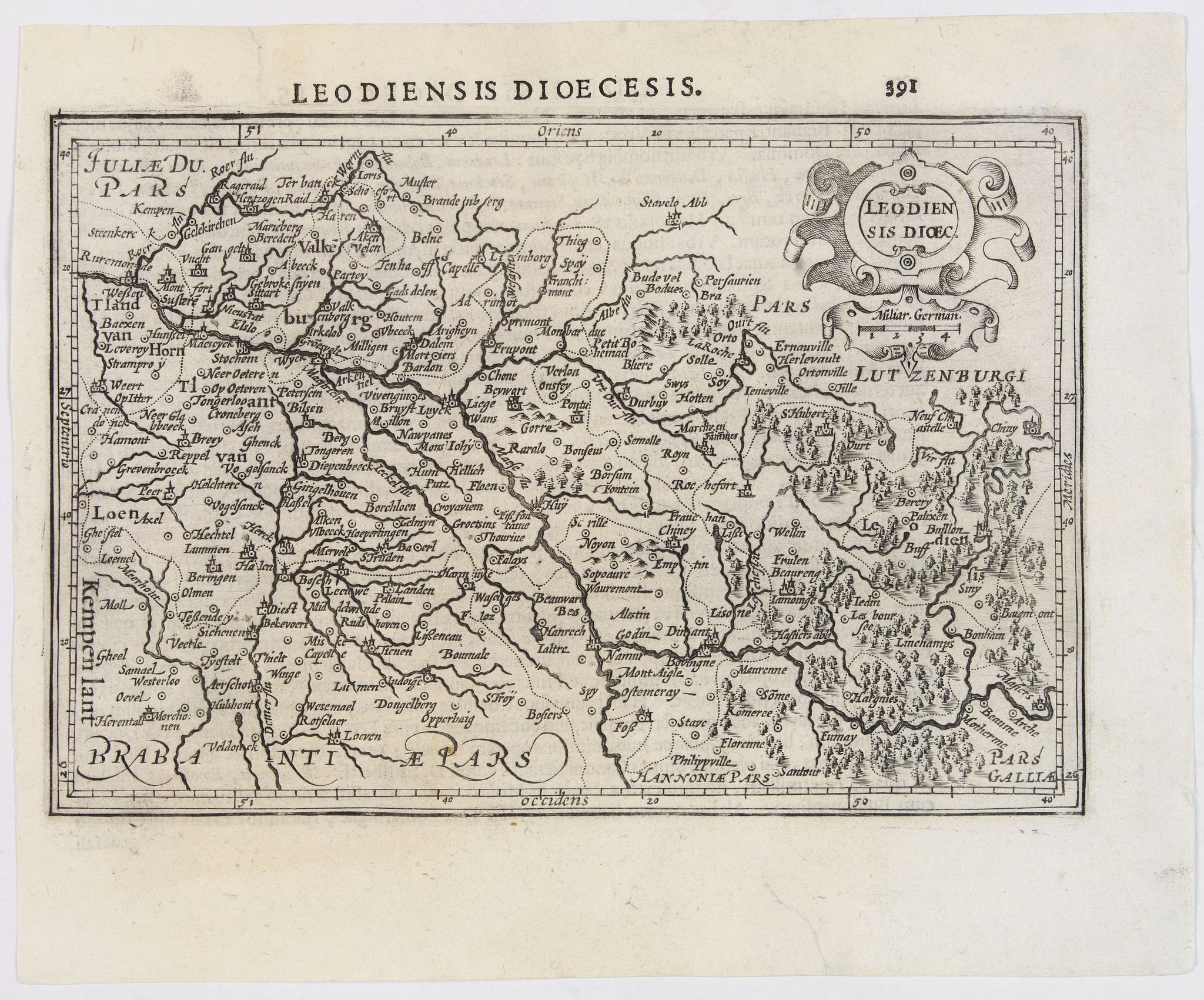 MERCATOR, G. / HONDIUS, J., Leodiensis Dioecesis., antique map, old maps