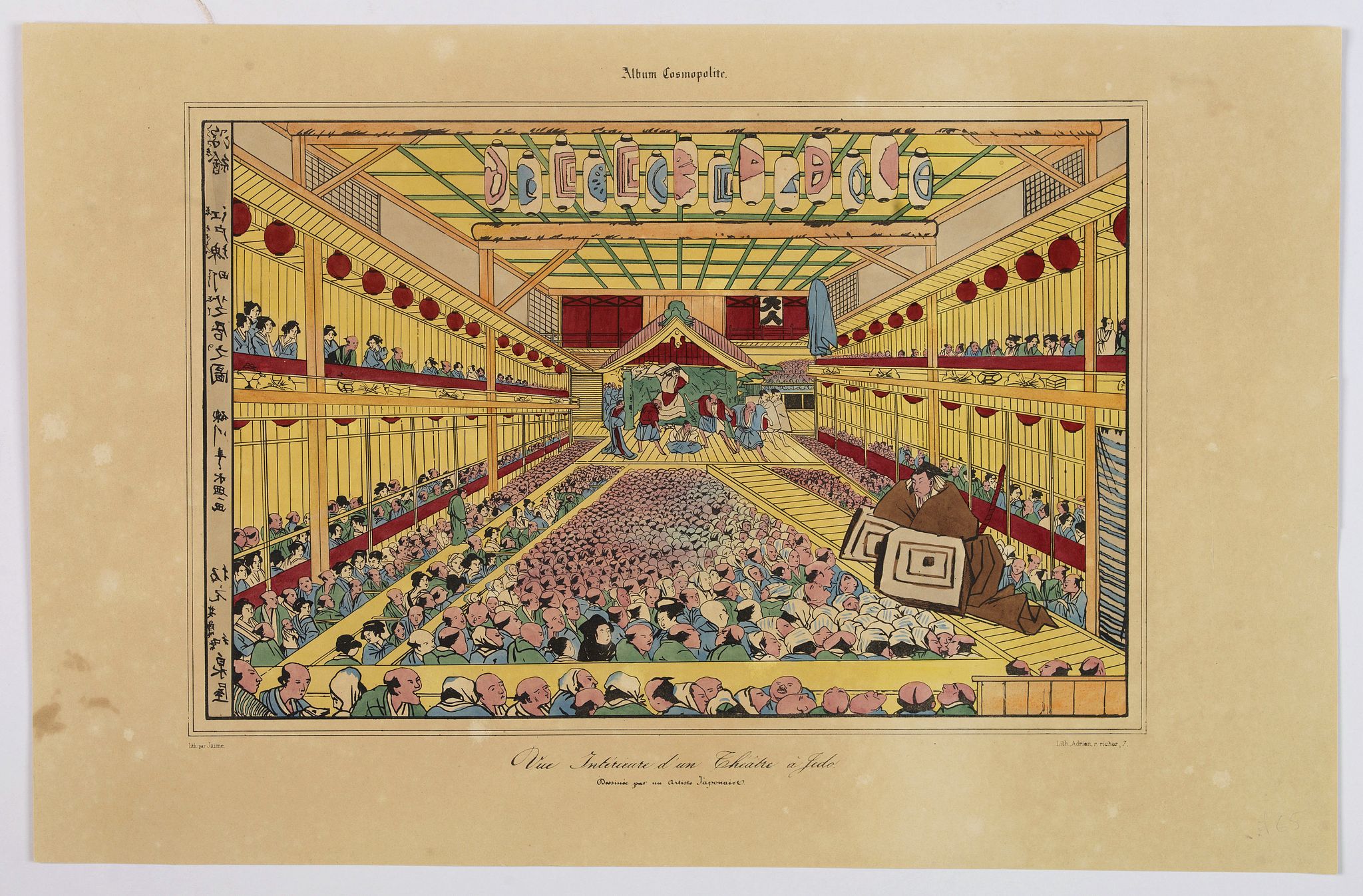 JAIME, Vue Interieure d'un Theatre a Jedo., antique map, old maps