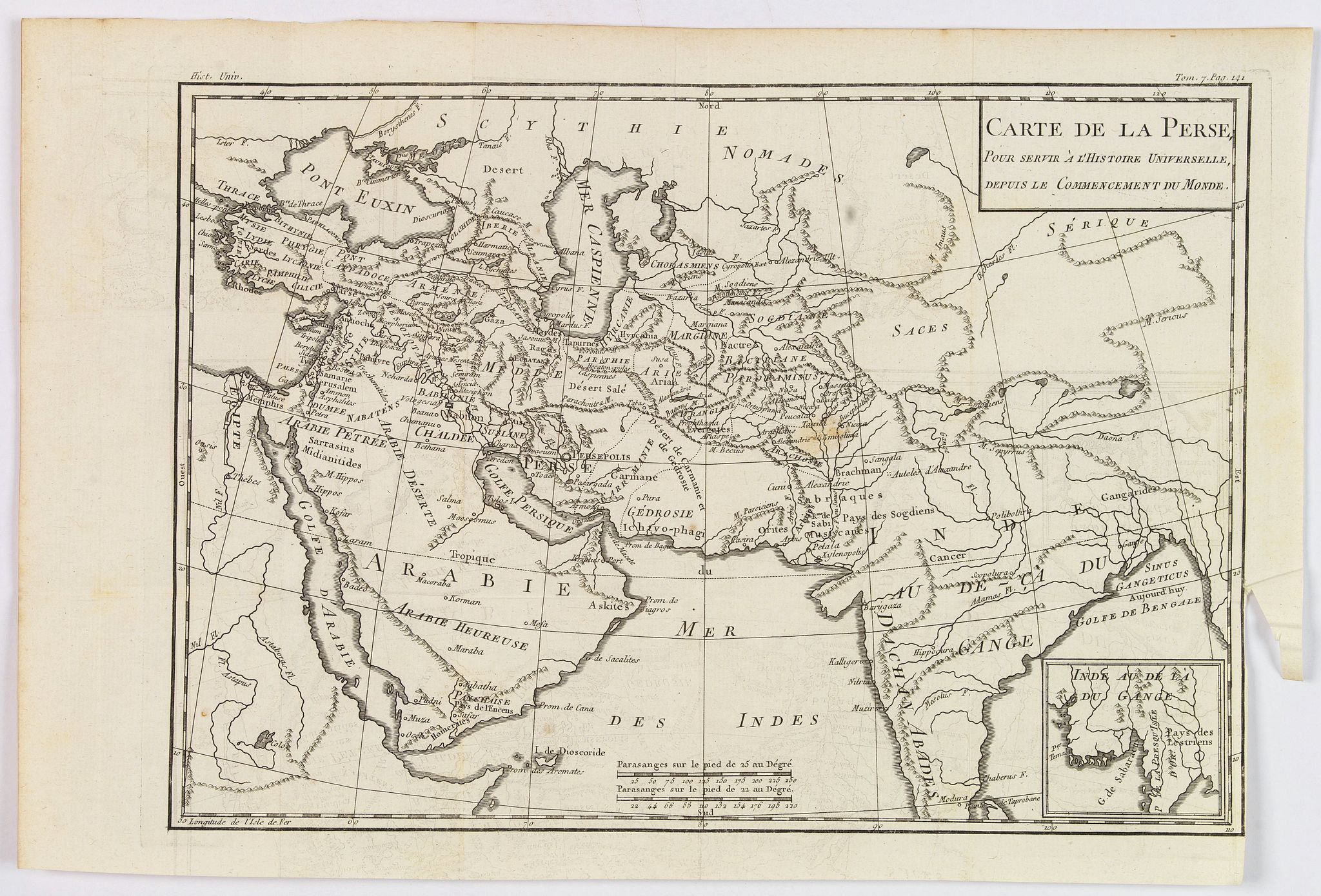BRION DE LA TOUR, Louis., Carte de la Perse, pour servir a l'Histoire Universalle, depuis le Commencement du Monde., antique map, old maps