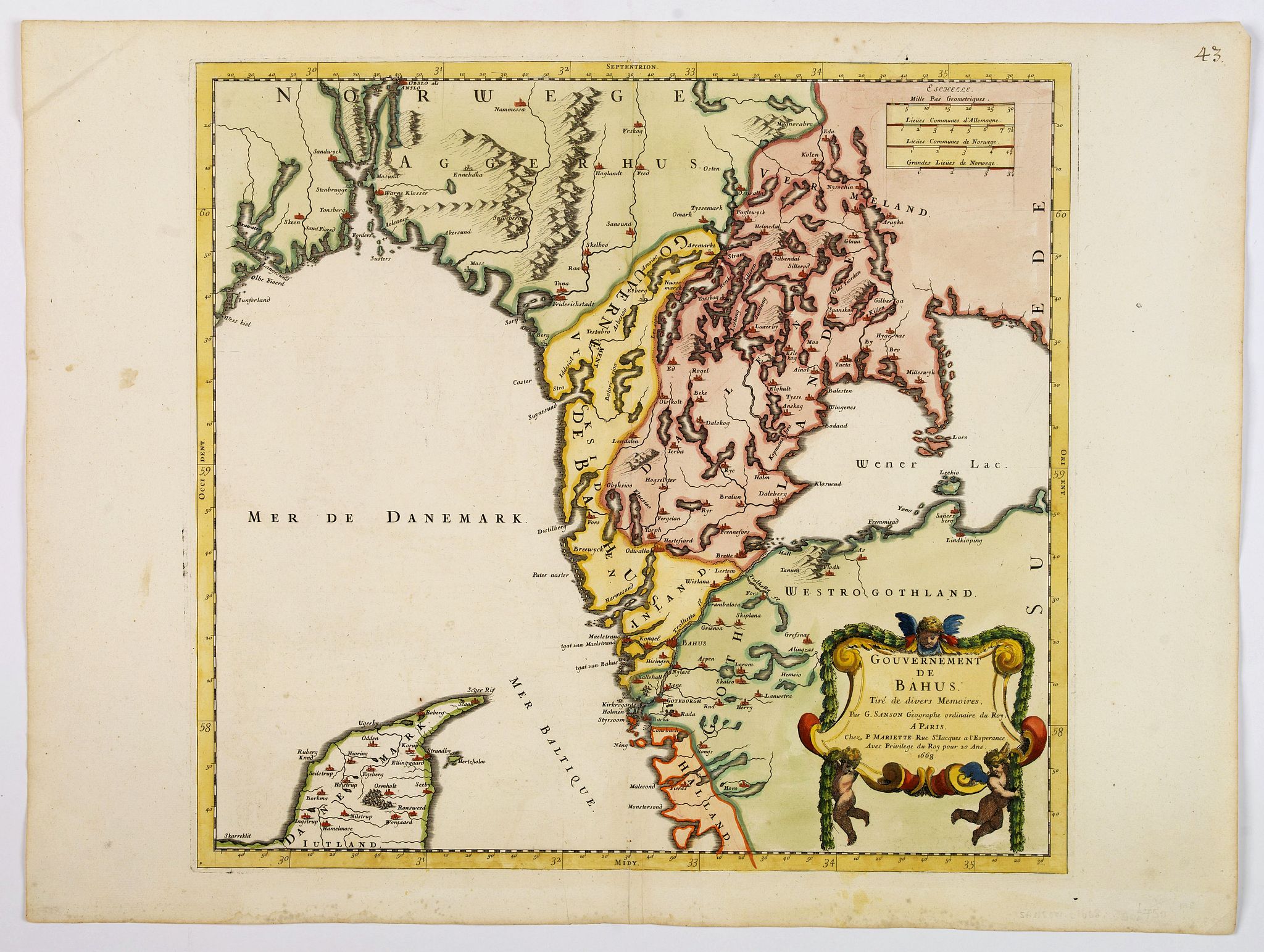 SANSON / MARIETTE., Gouvernement de Bahus tire de divers Memories., antique map, old maps