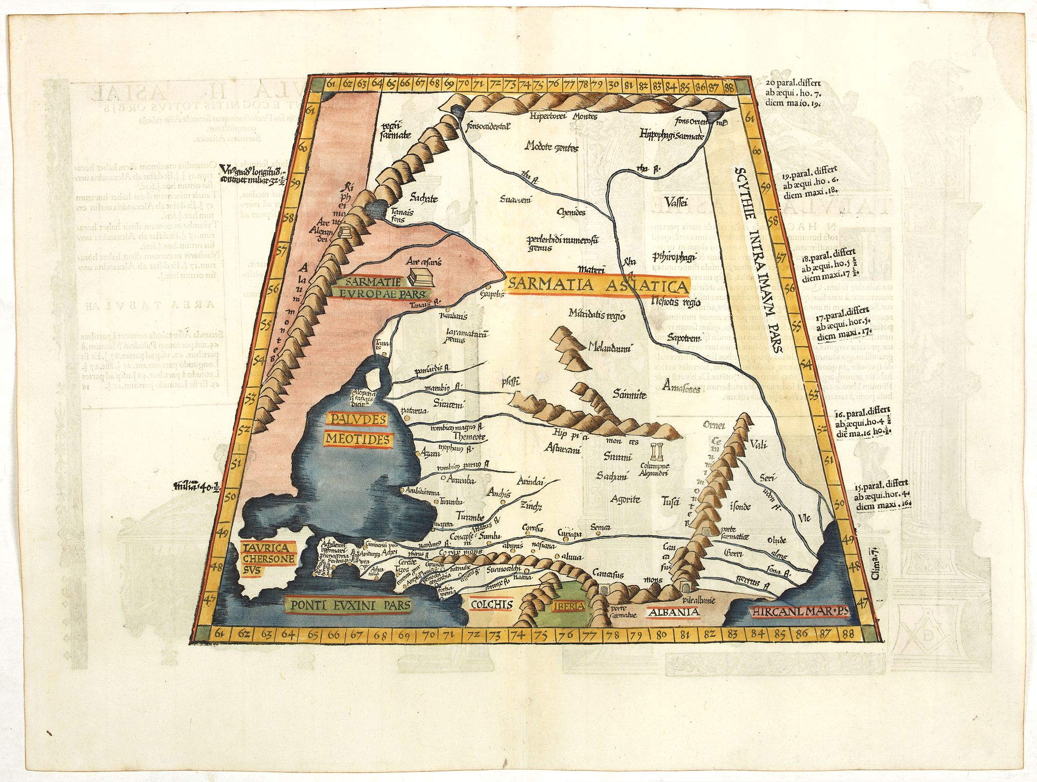 PTOLEMY / FRIES, L., Tabula II Asiae., antique map, old maps