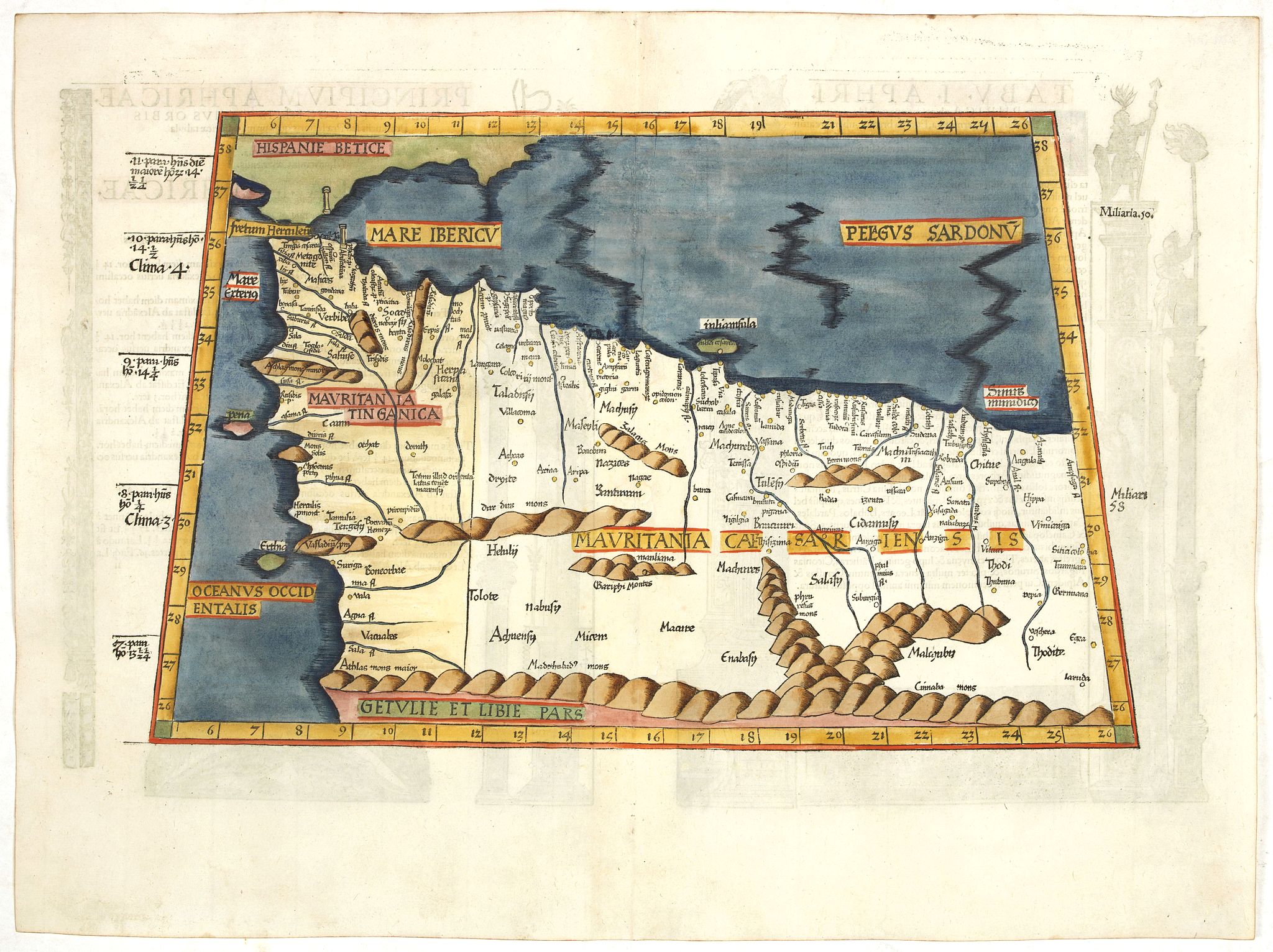PTOLEMY / FRIES, L., Tabula I Aphricae., antique map, old maps