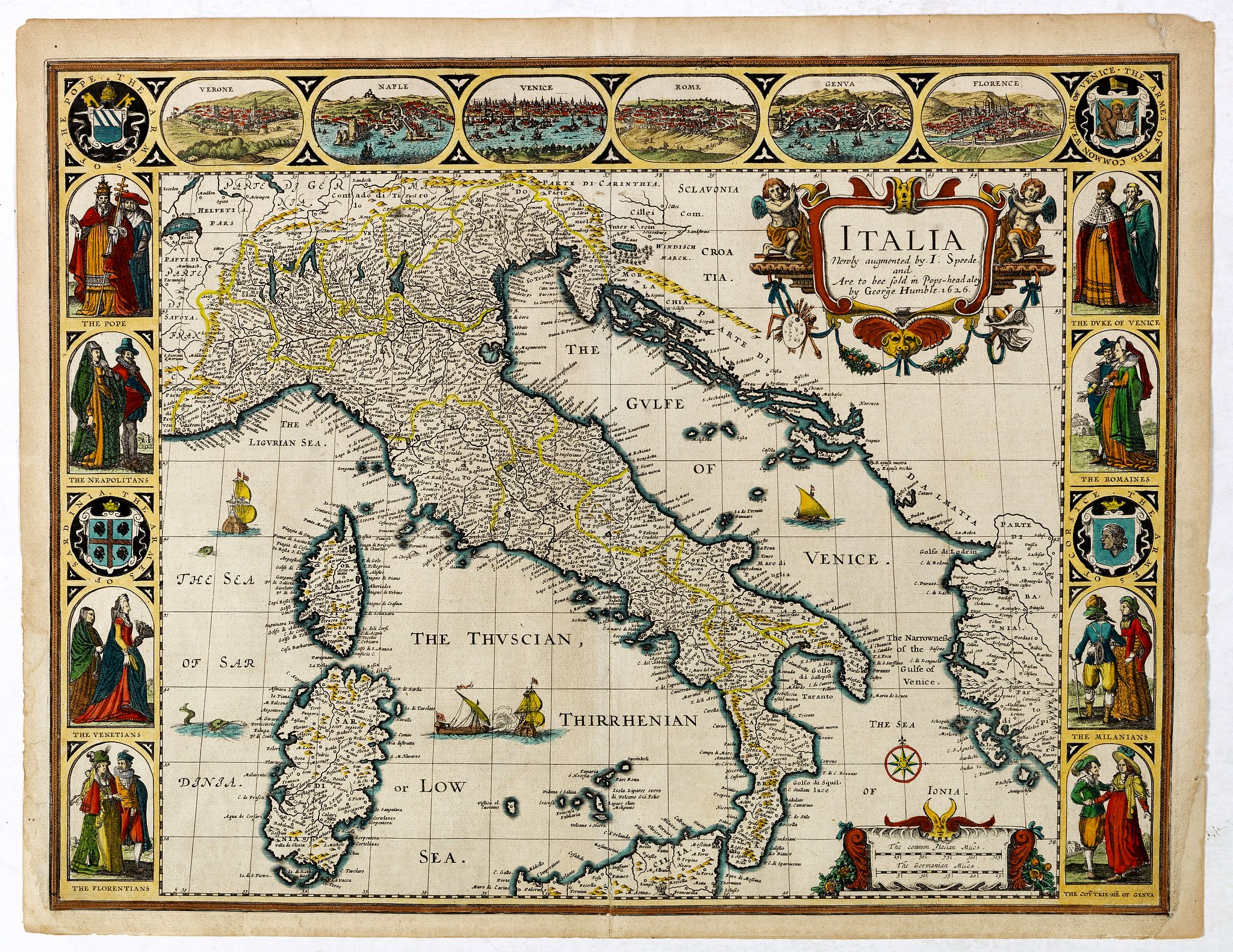SPEED, J./ HUMBLE, G., Italia . . ., antique map, old maps