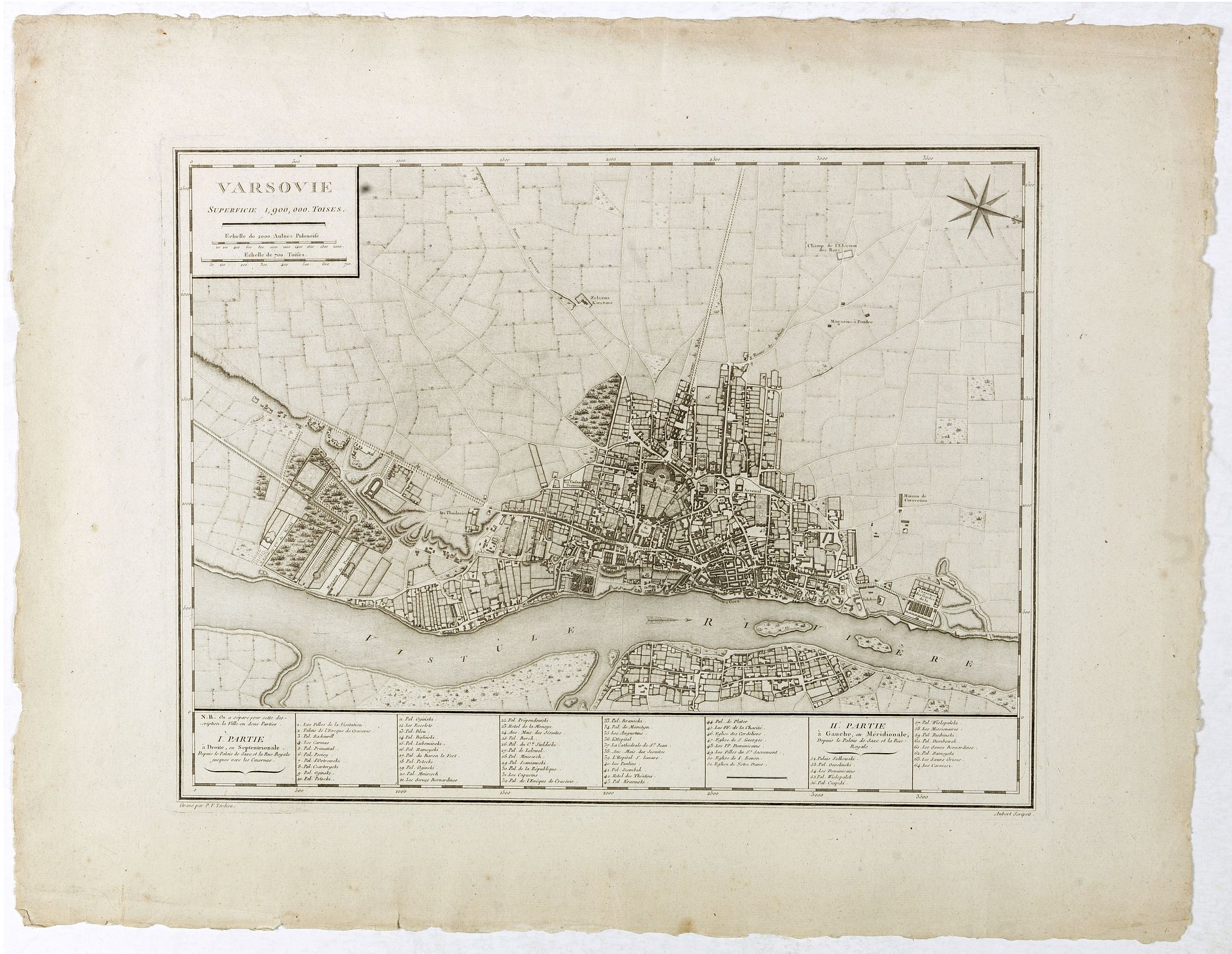 TARDIEU, P.F, Varsovie., antique map, old maps