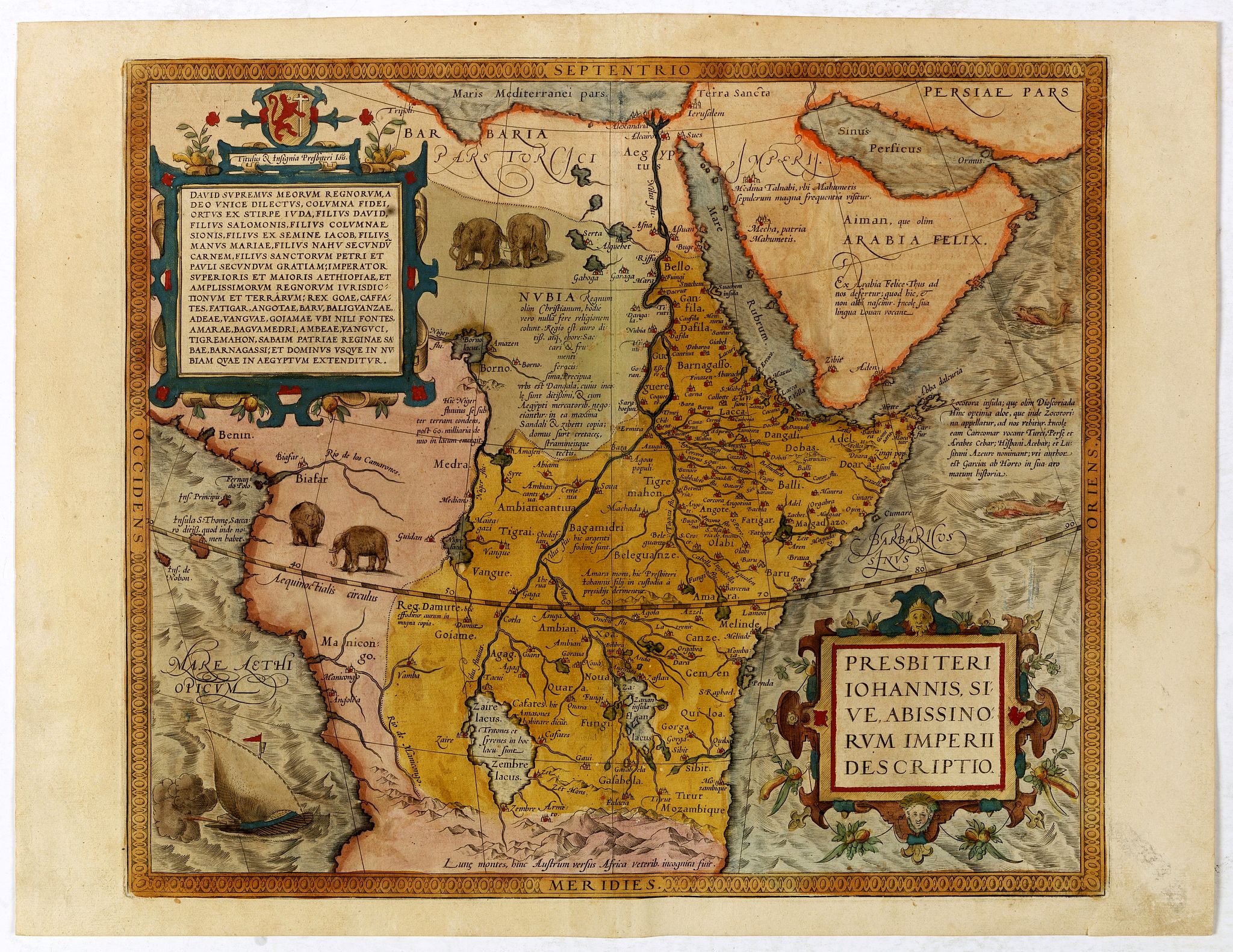 ORTELIUS, A., Presbiteri Iohannis Sive Abissinorum Imperii Descriptio., antique map, old maps