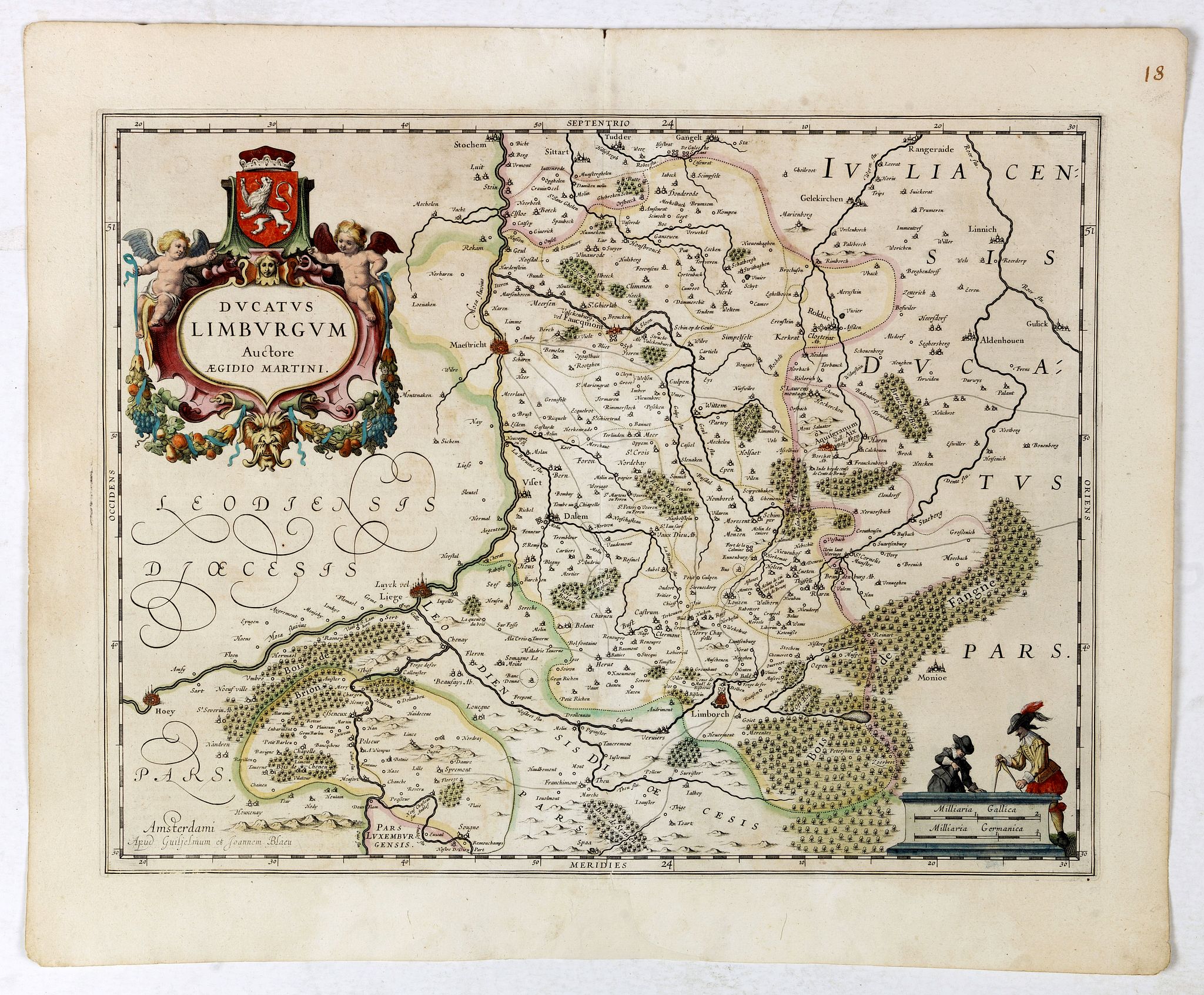 BLAEU, W., Ducatus Limburgum., antique map, old maps