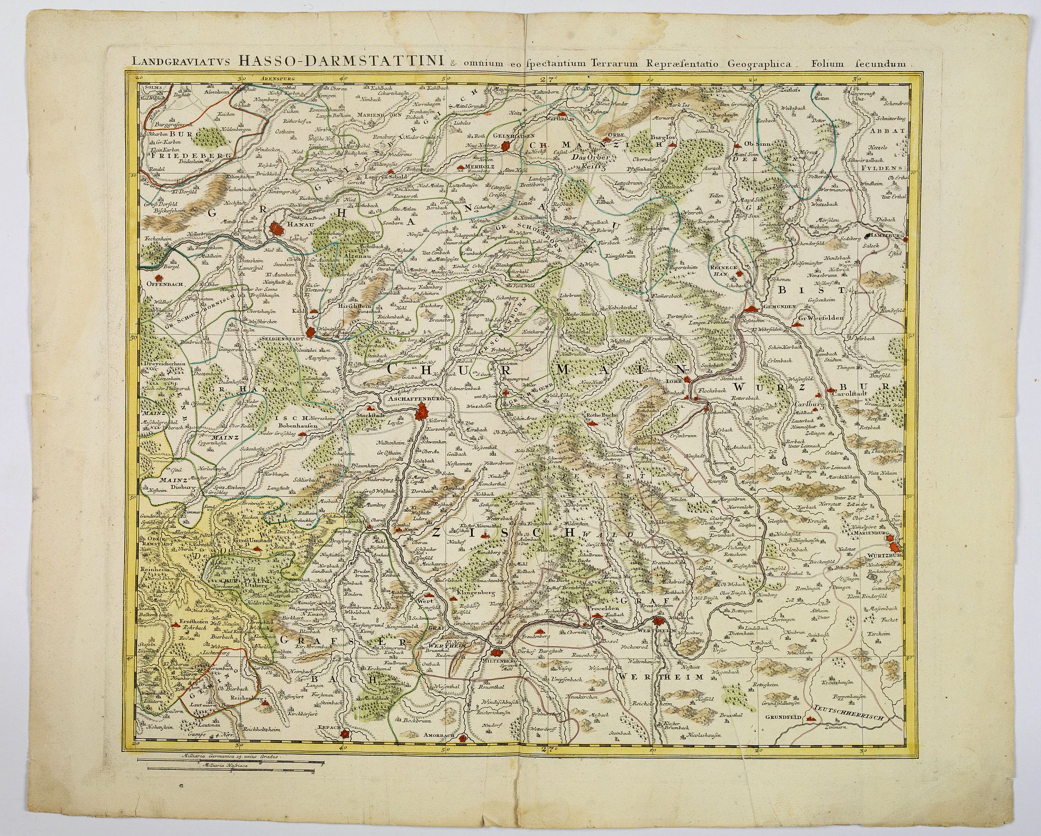 PRONNER / HOMANN HEIRS., Landgraviatus Hasso-Darmstattini. . ., antique map, old maps