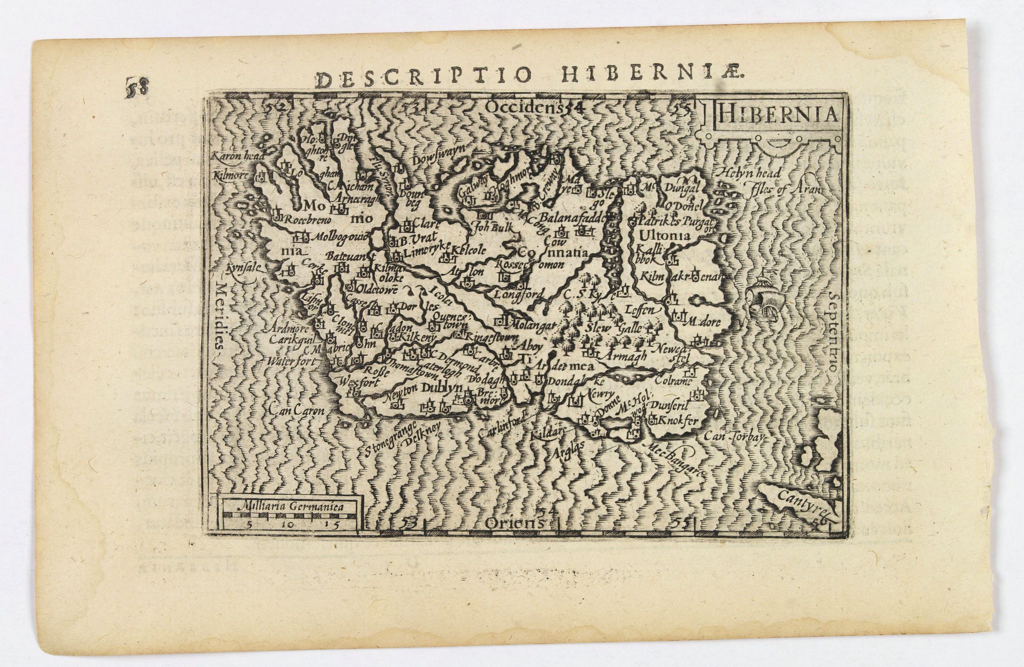 LANGENES, B. / BERTIUS, P., Hibernia., antique map, old maps