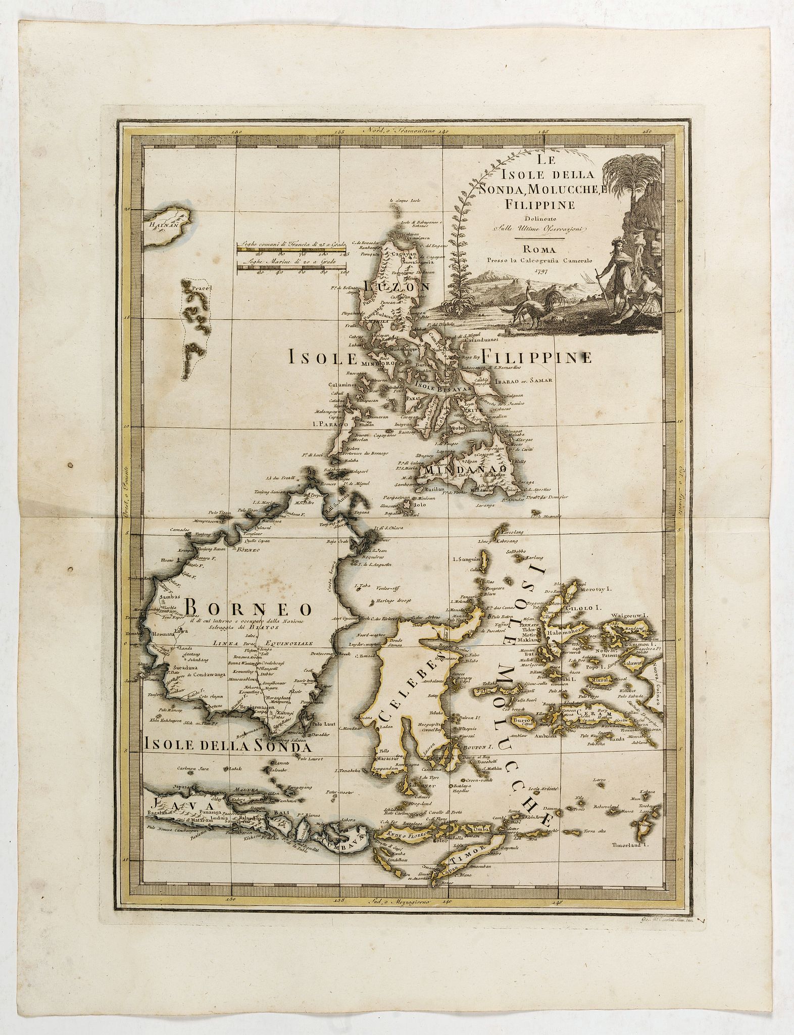CASSINI, G.M., Le Isole della Sonda, Molluche, e Filippine delineate sulle ultima osservazioni., antique map, old maps