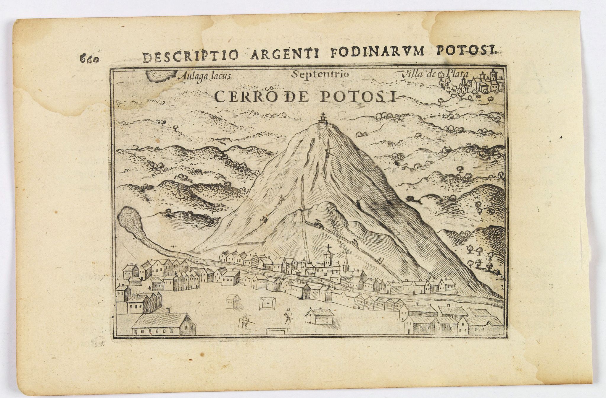 LANGENES, B. / BERTIUS, P., Cerro de Potosi., antique map, old maps