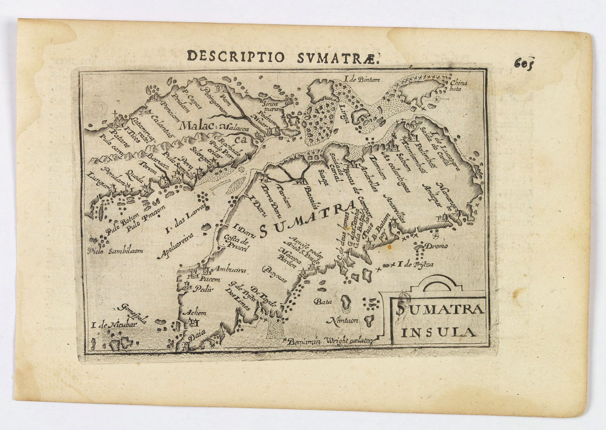 LANGENES, B. / BERTIUS, P., Sumatra Insula., antique map, old maps