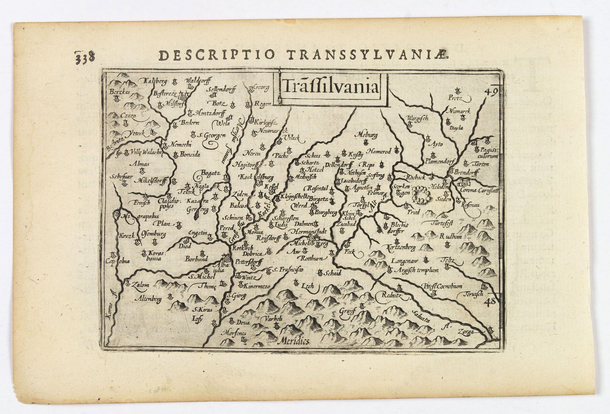 LANGENES, B. / BERTIUS, P., Transilvania., antique map, old maps